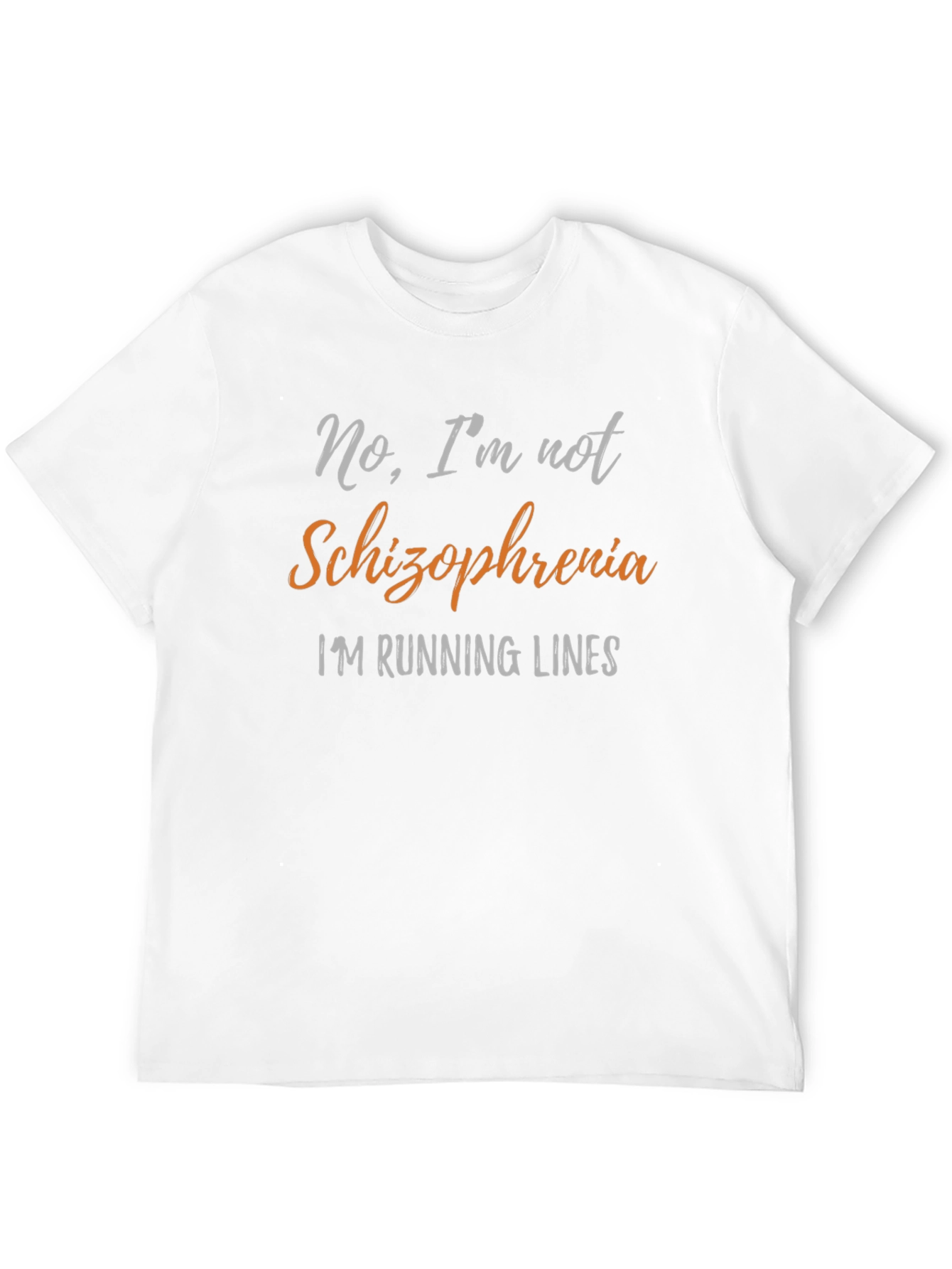 Funny Schizophrenia Running Lines Black T-Shirt