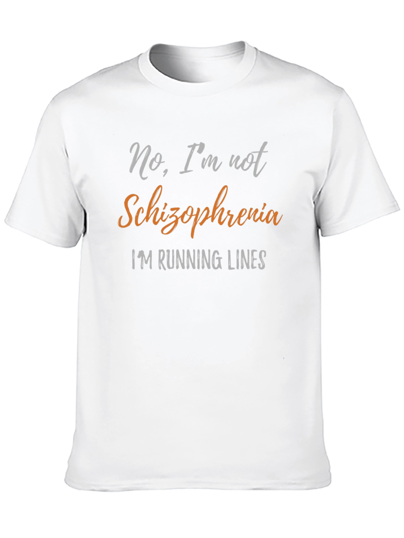 Funny Schizophrenia Running Lines Black T-Shirt