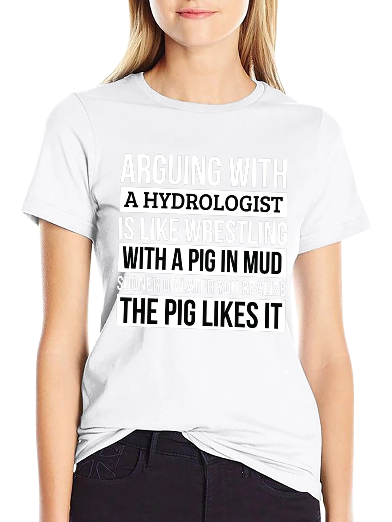 Hydrologist Pig Mud Wrestling Humor T-Shirt