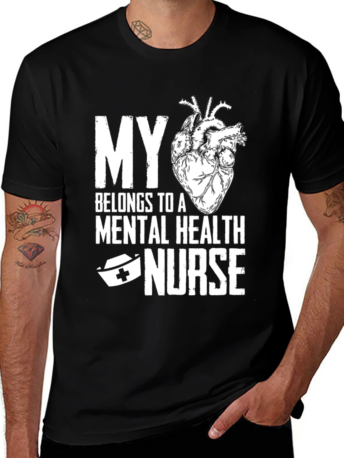 Mental Health Nurse Heart T-Shirt