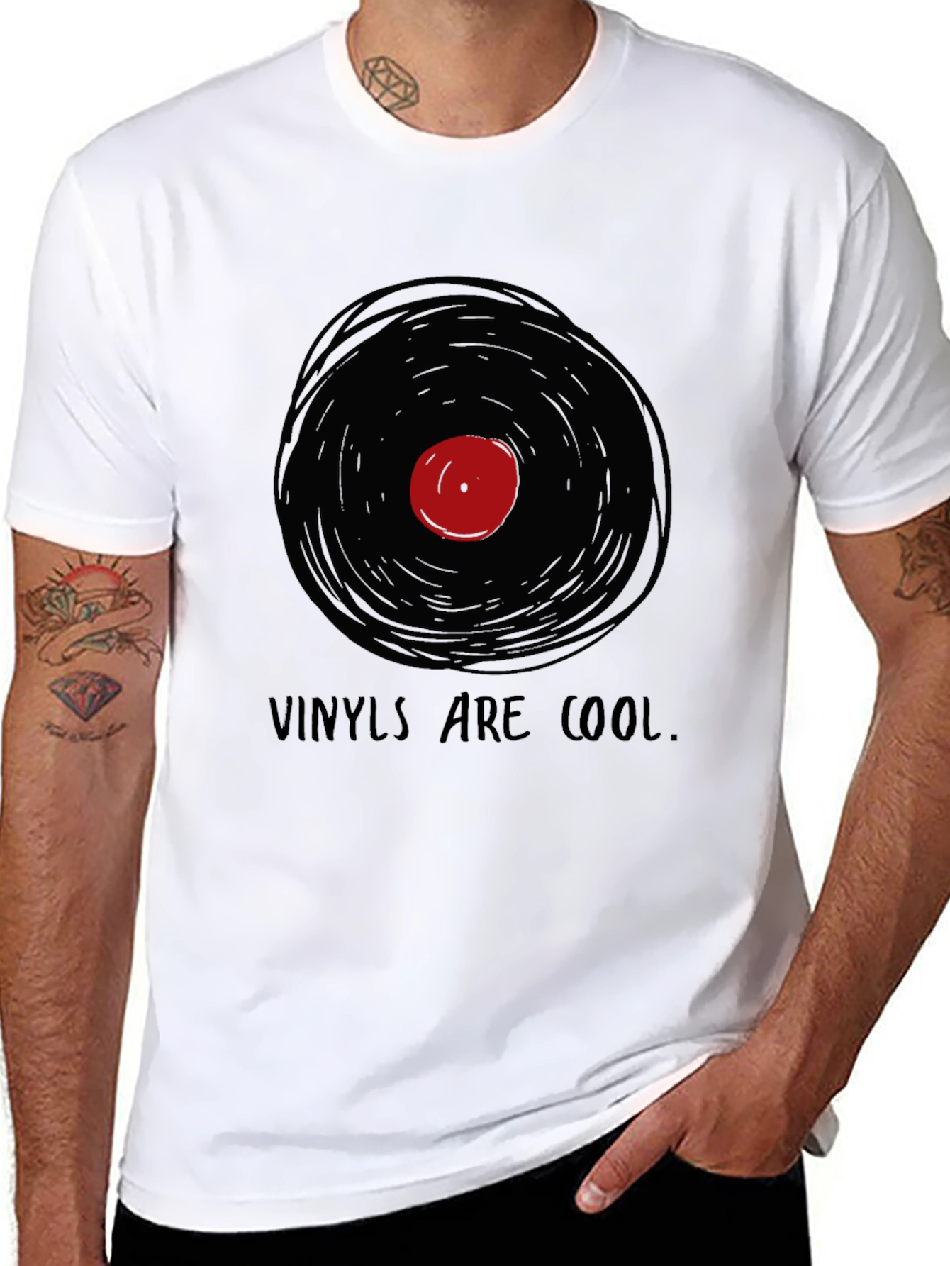 Vinyls Are Cool Graphic Tee - Music Lovers T-Shirt