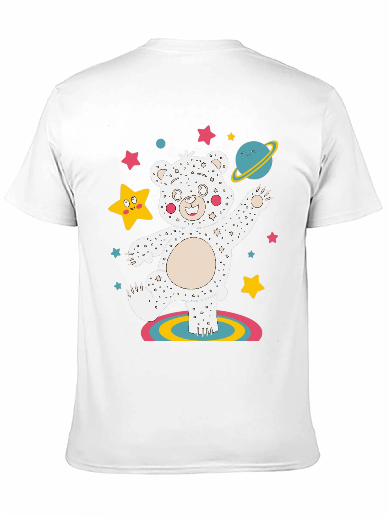 Dancing Space Bear Black Graphic Tee