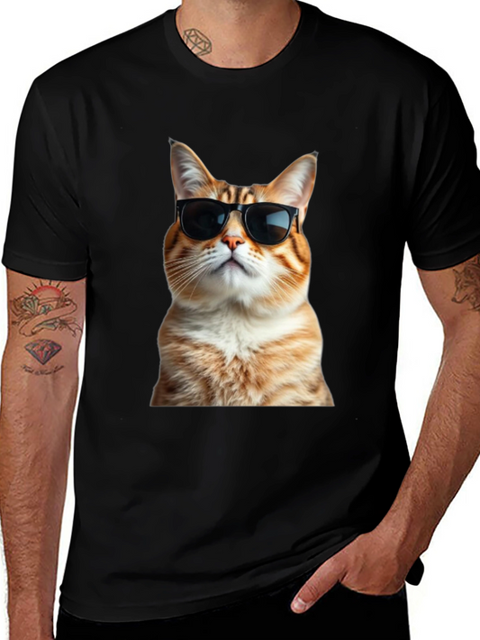Cool Cat T-Shirt - Black Cotton Tee