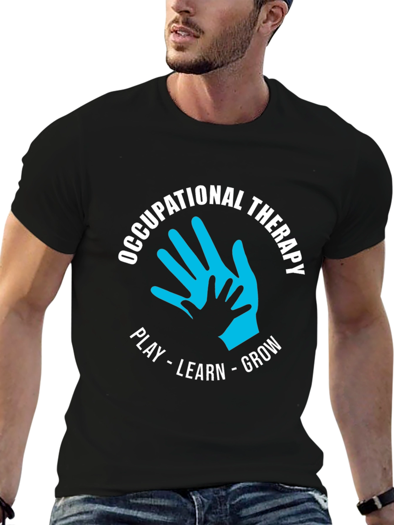 Occupational Therapy Play Learn Grow Black T-Shirt