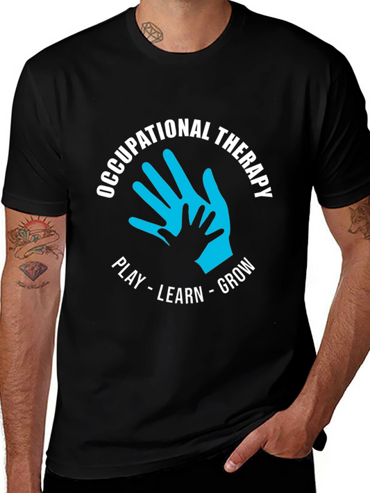 Occupational Therapy Play Learn Grow Black T-Shirt