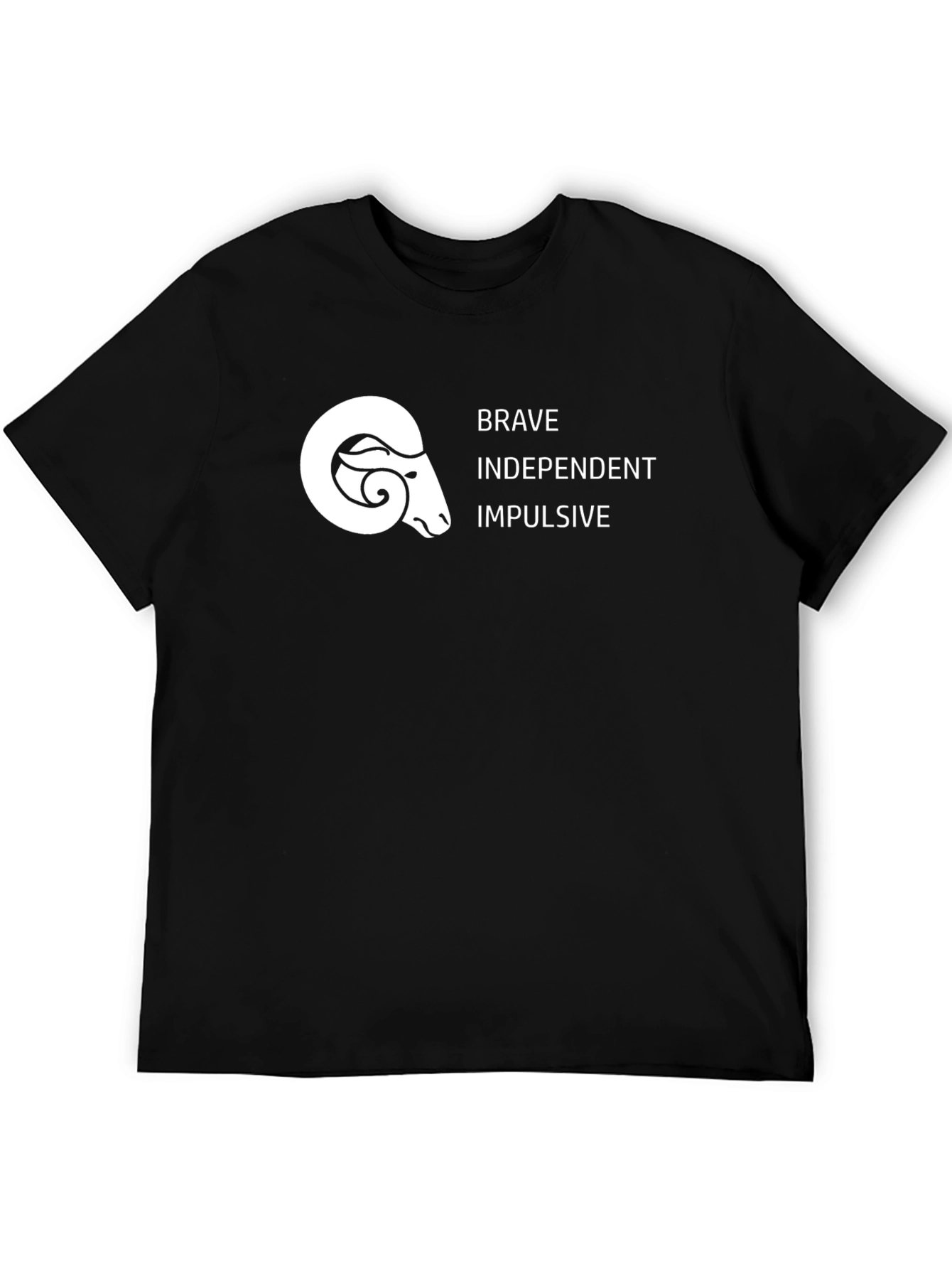 Aries Zodiac Black T-Shirt - Brave Independent Impulsive