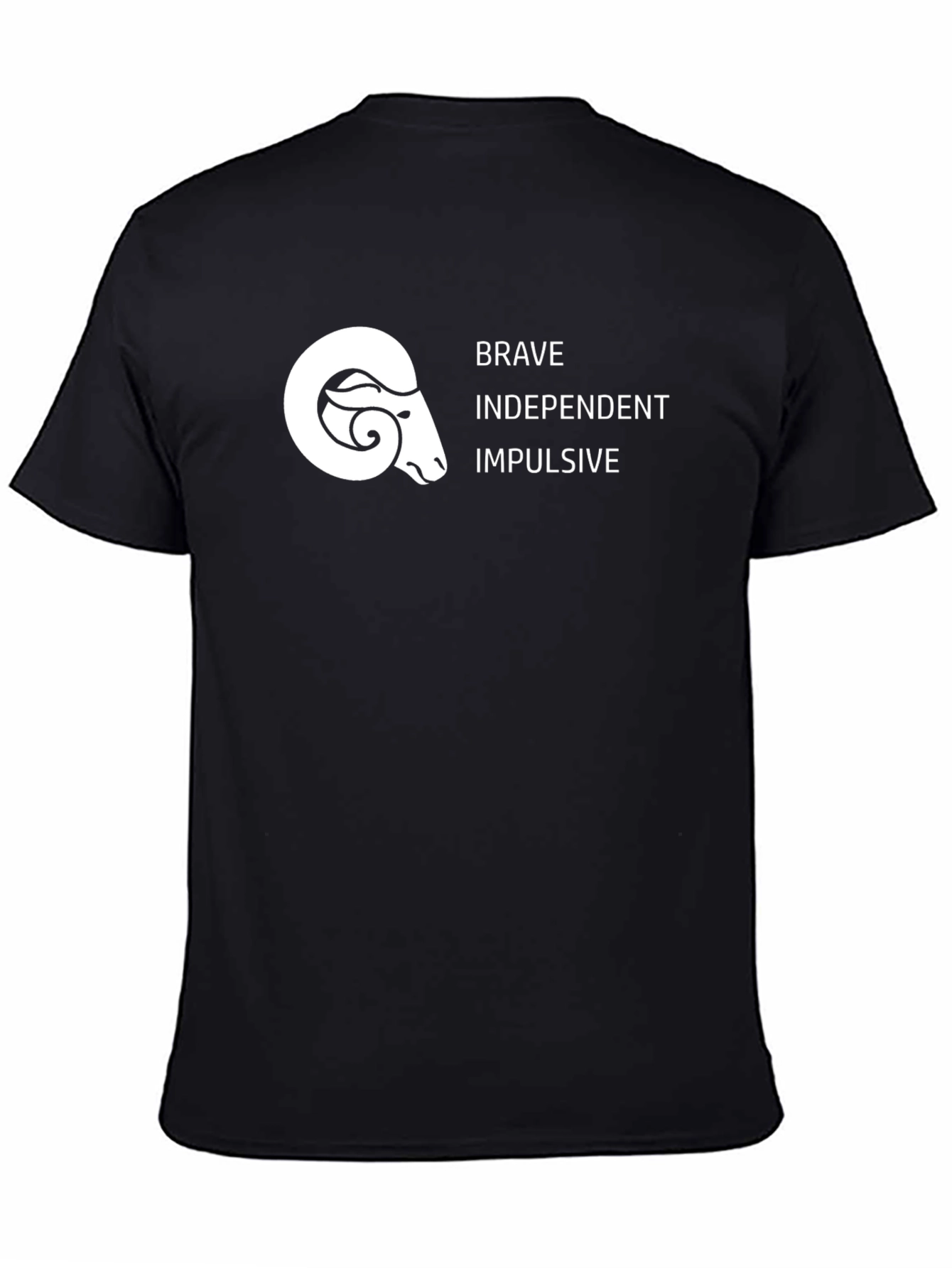 Aries Zodiac Black T-Shirt - Brave Independent Impulsive