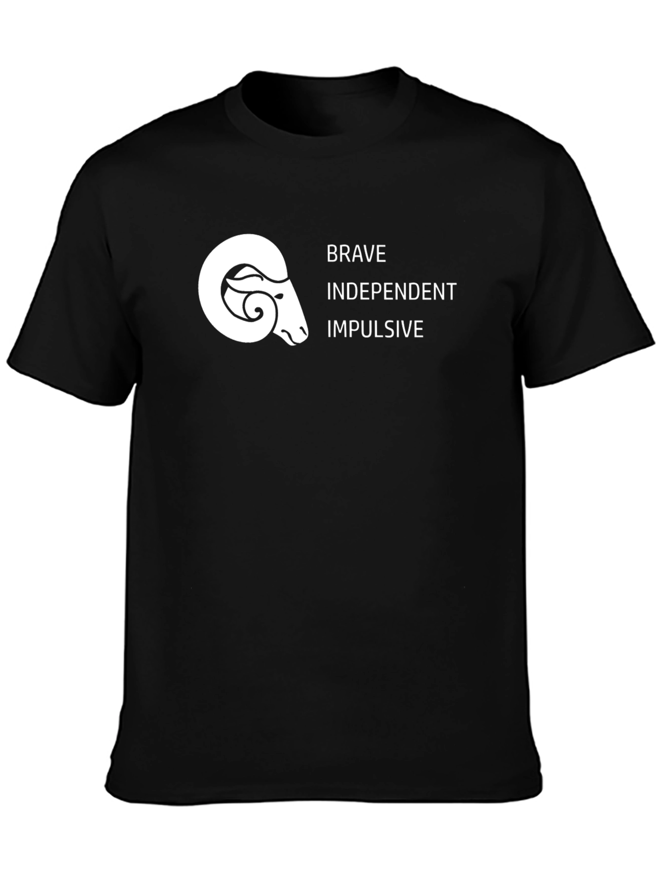 Aries Zodiac Black T-Shirt - Brave Independent Impulsive