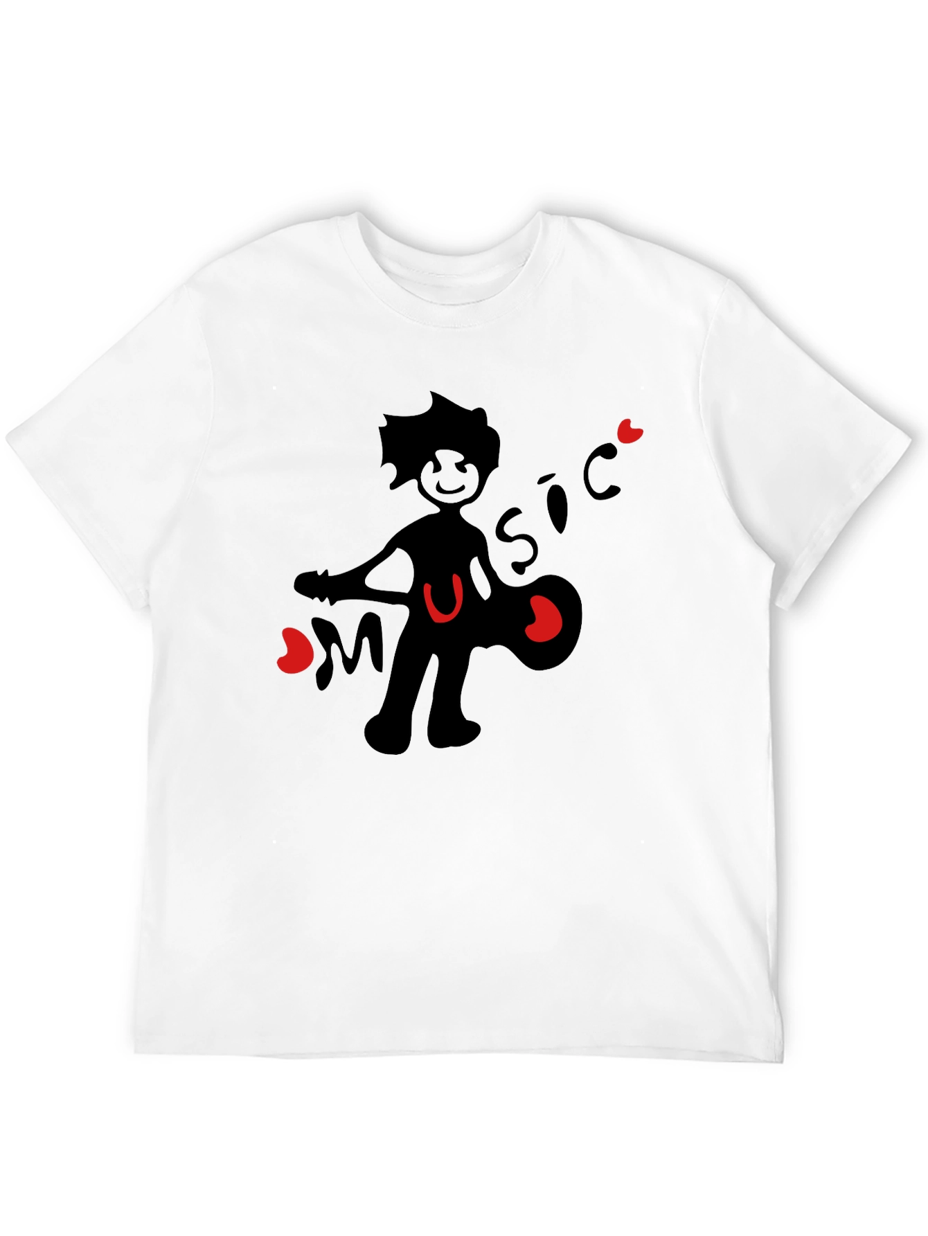 Music Lover Graphic T-Shirt - Black Cotton Tee