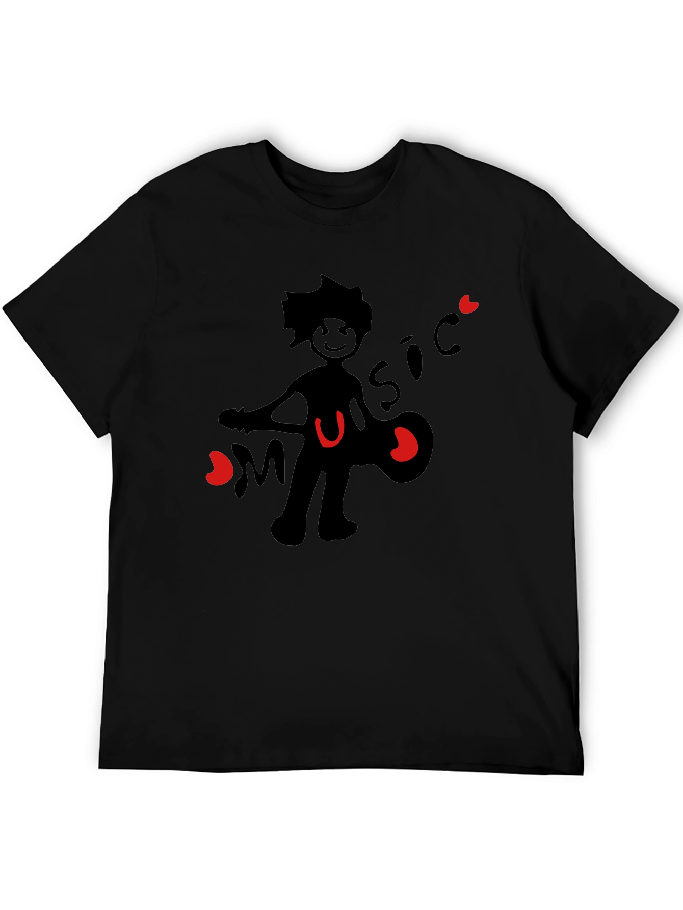 Music Lover Graphic T-Shirt - Black Cotton Tee