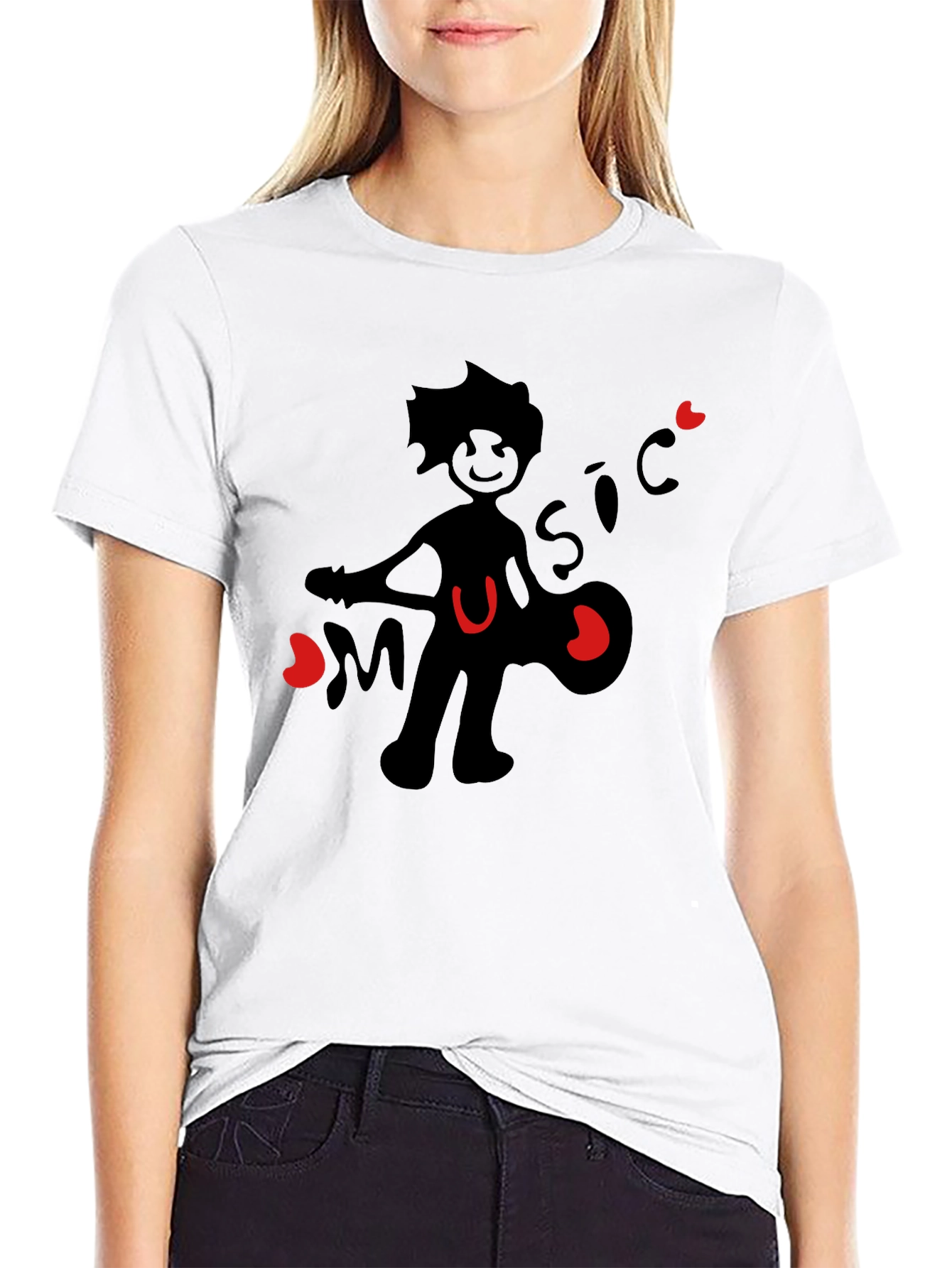 Music Lover Graphic T-Shirt - Black Cotton Tee