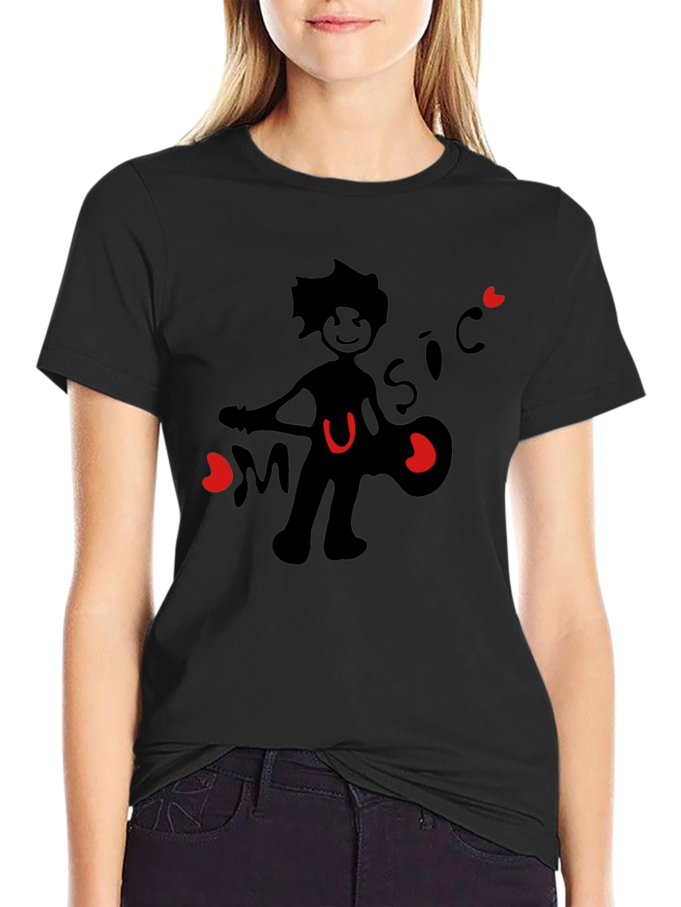 Music Lover Graphic T-Shirt - Black Cotton Tee