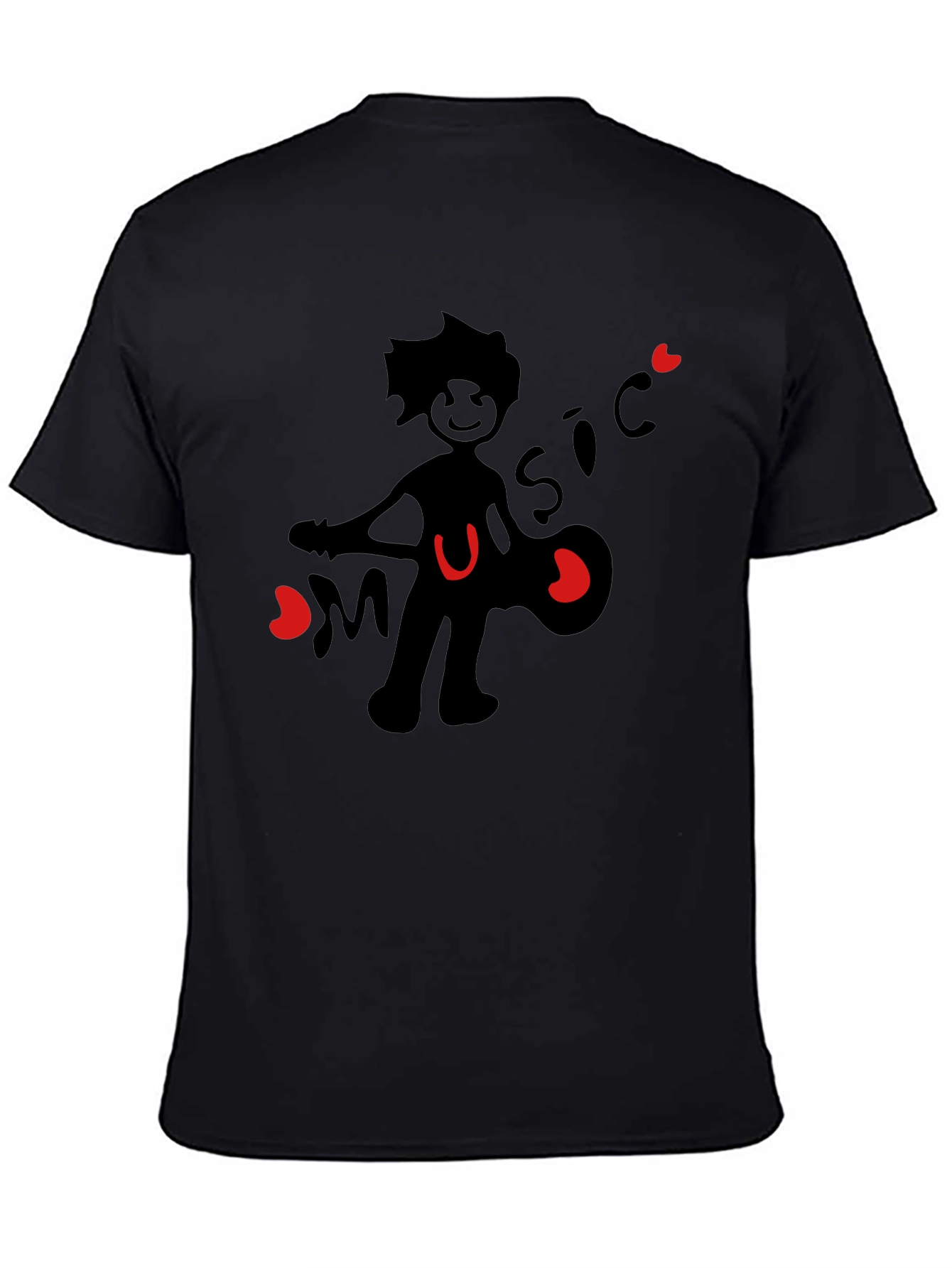 Music Lover Graphic T-Shirt - Black Cotton Tee