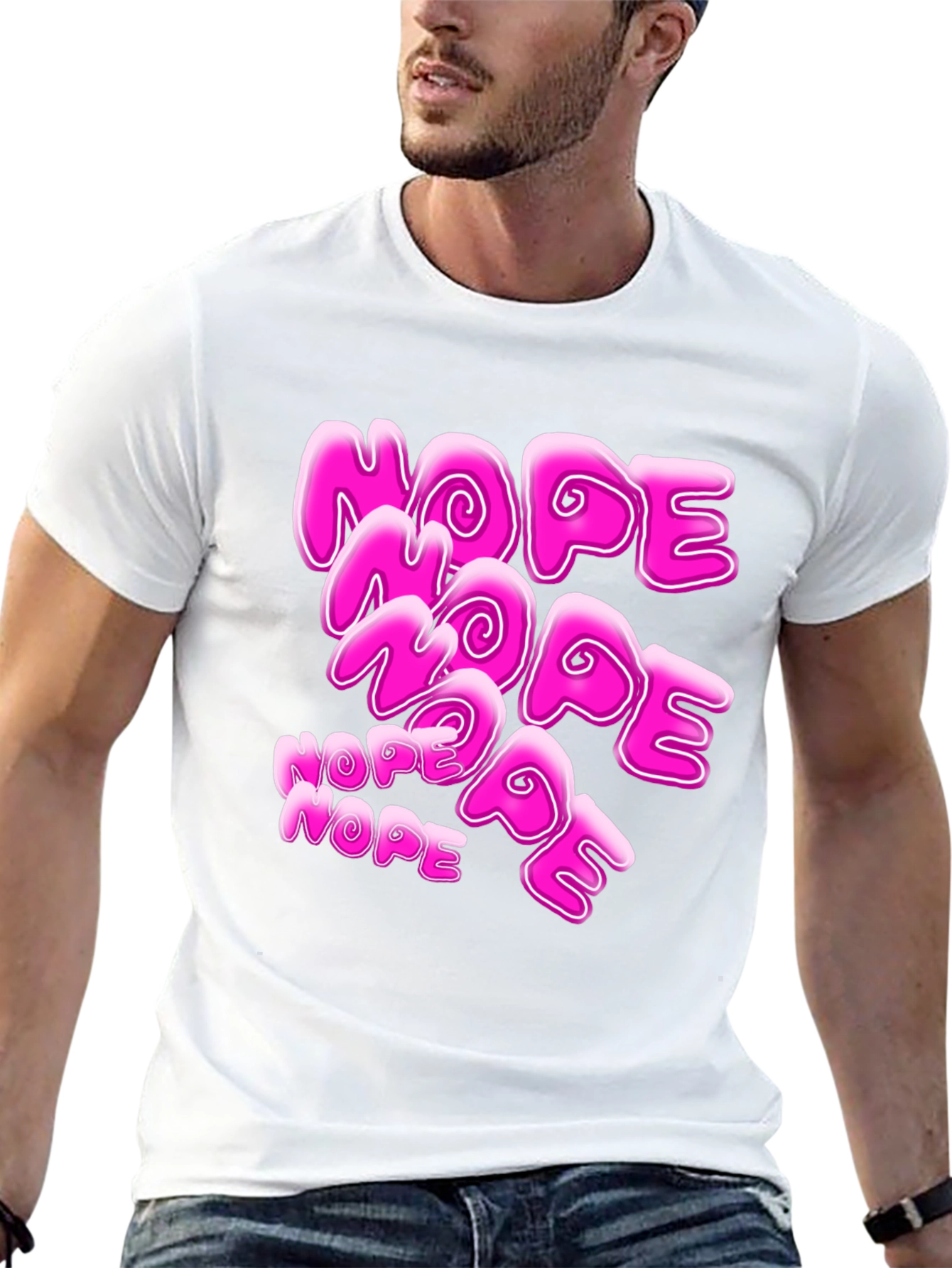 Nope Graphic Tee - Trendy Pink Word Design