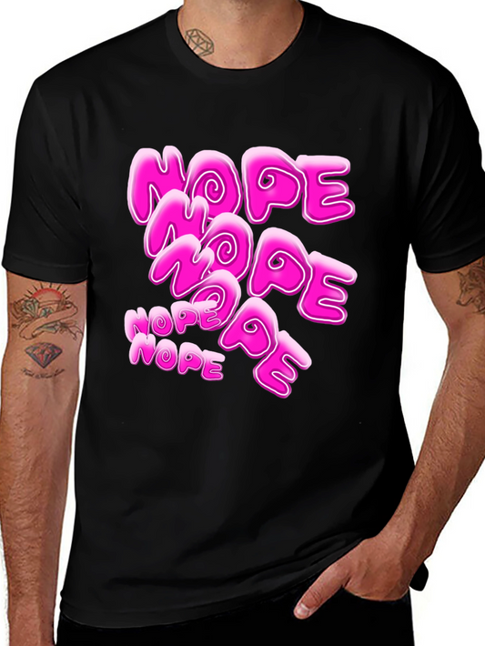 Nope Graphic Tee - Trendy Pink Word Design