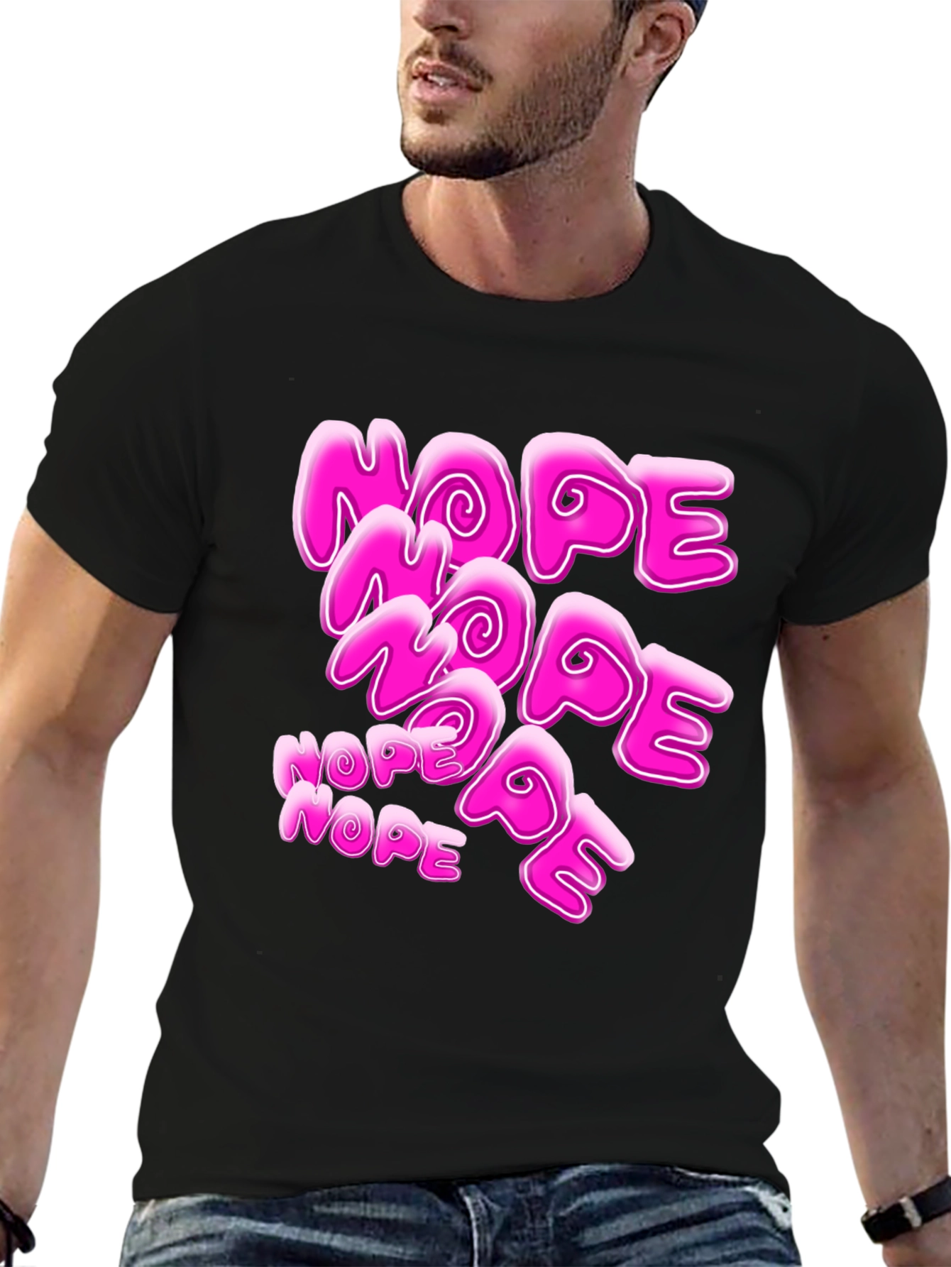 Nope Graphic Tee - Trendy Pink Word Design