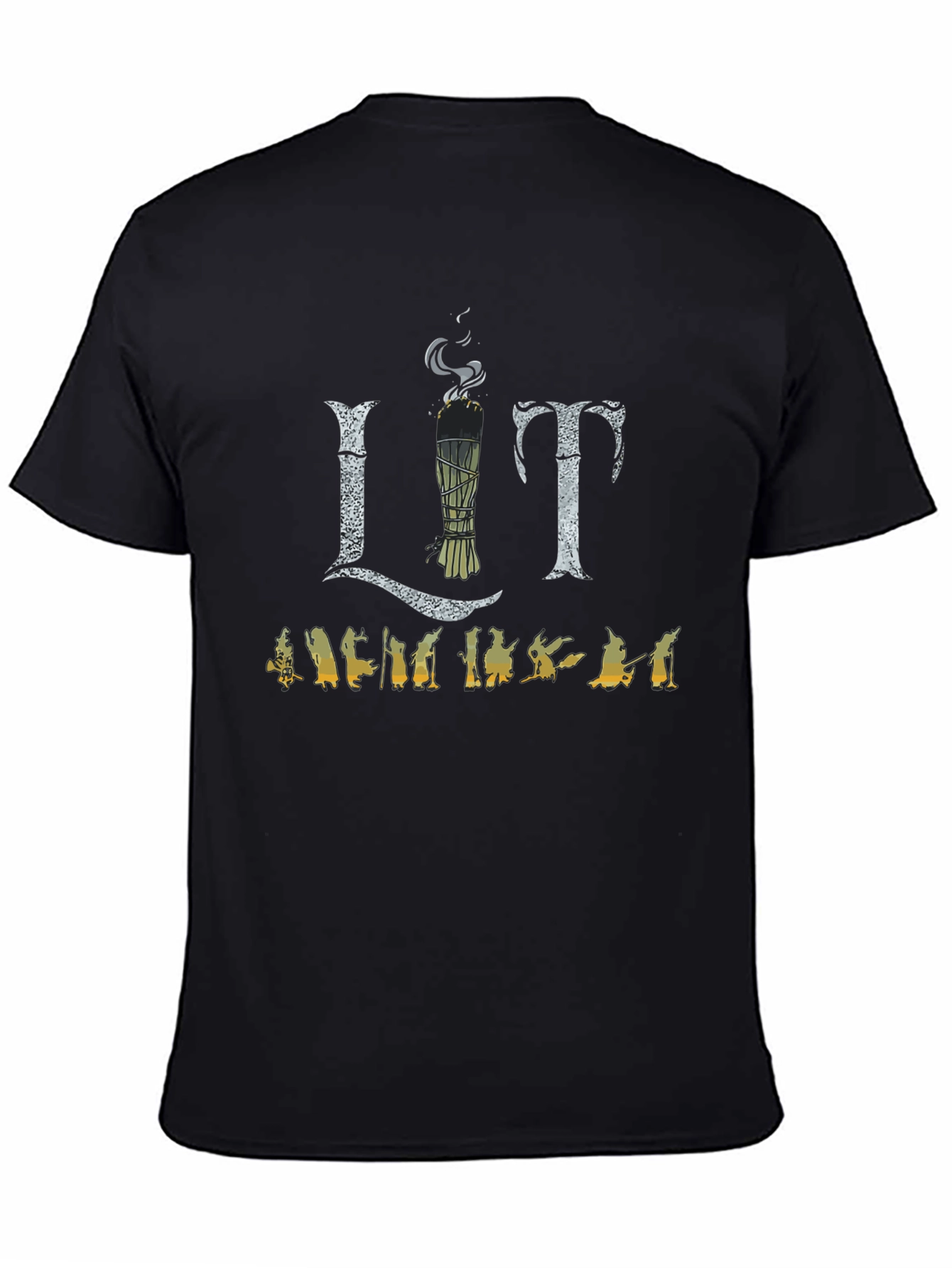 Lit Sage Smudge T-Shirt - Unisex Black Tee