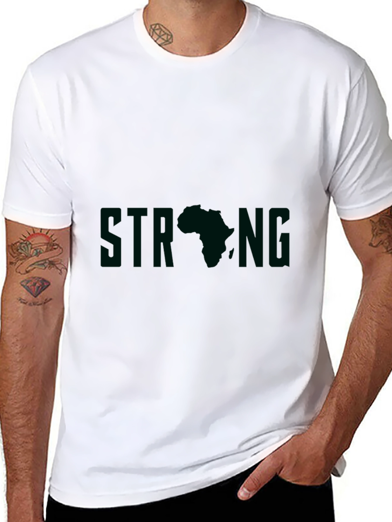Strong Africa Graphic Tee - Black Unisex T-Shirt