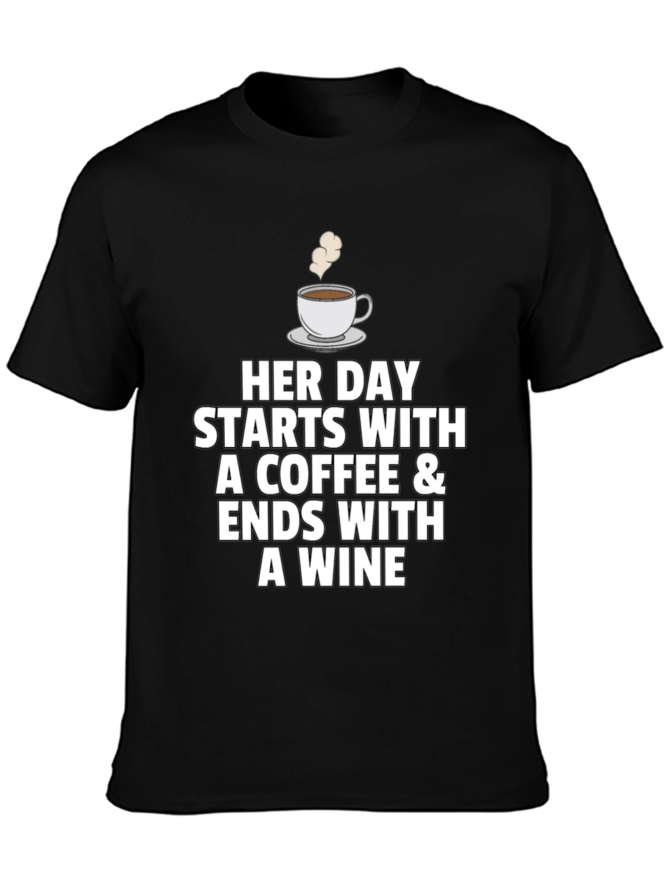 Coffee and Wine T-Shirt - Womens Daily Wear