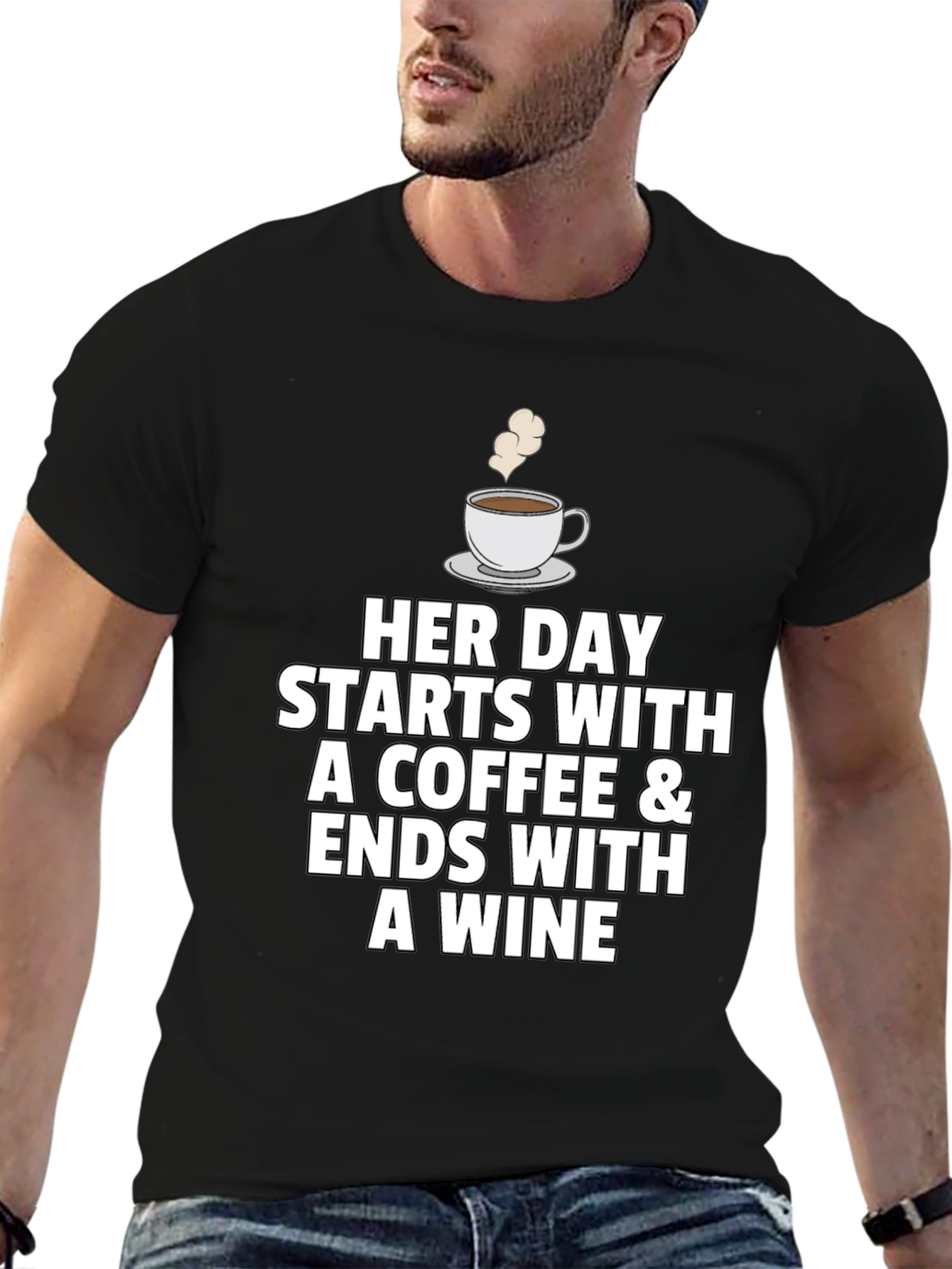 Coffee and Wine T-Shirt - Womens Daily Wear
