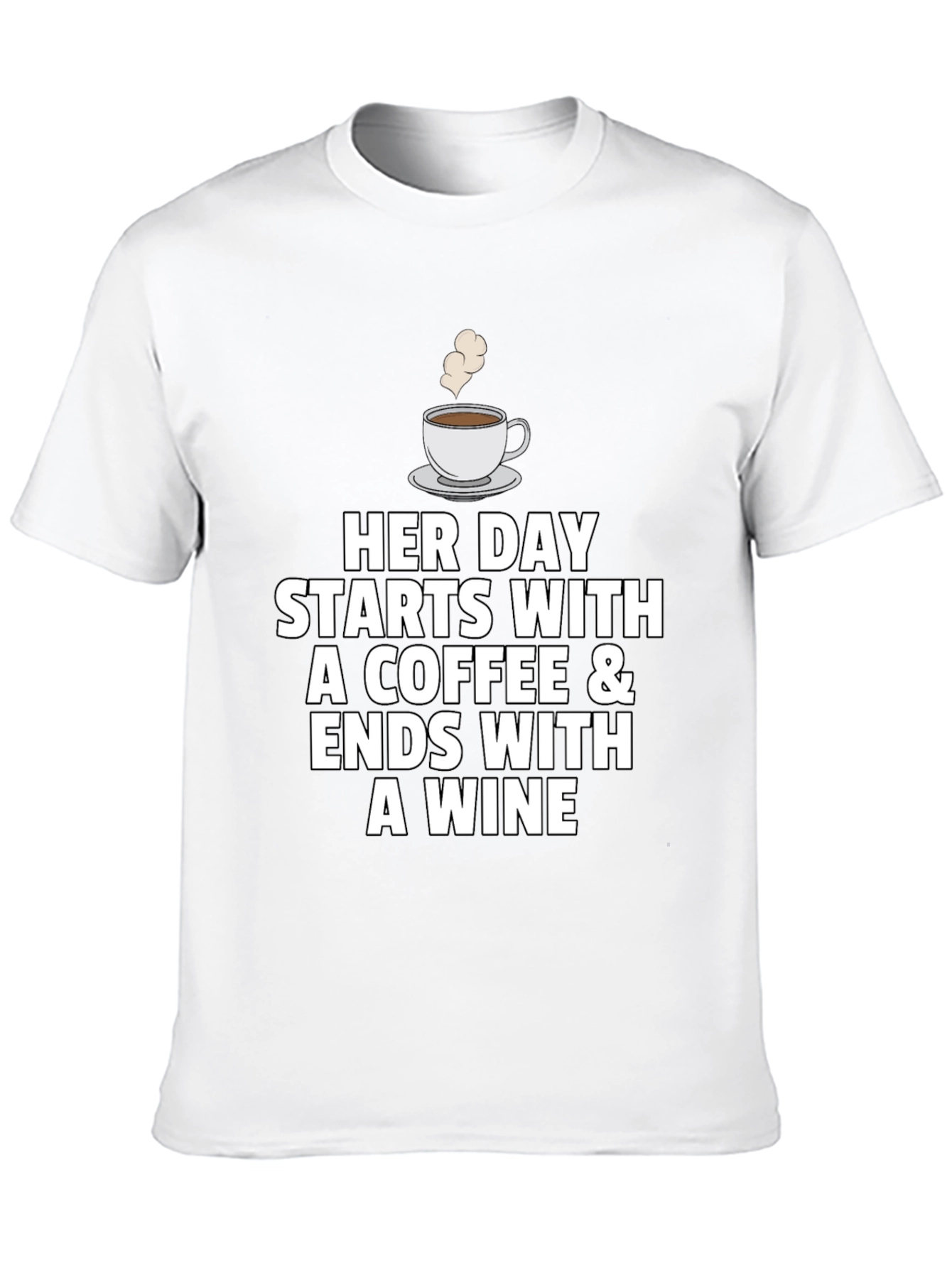 Coffee and Wine T-Shirt - Womens Daily Wear