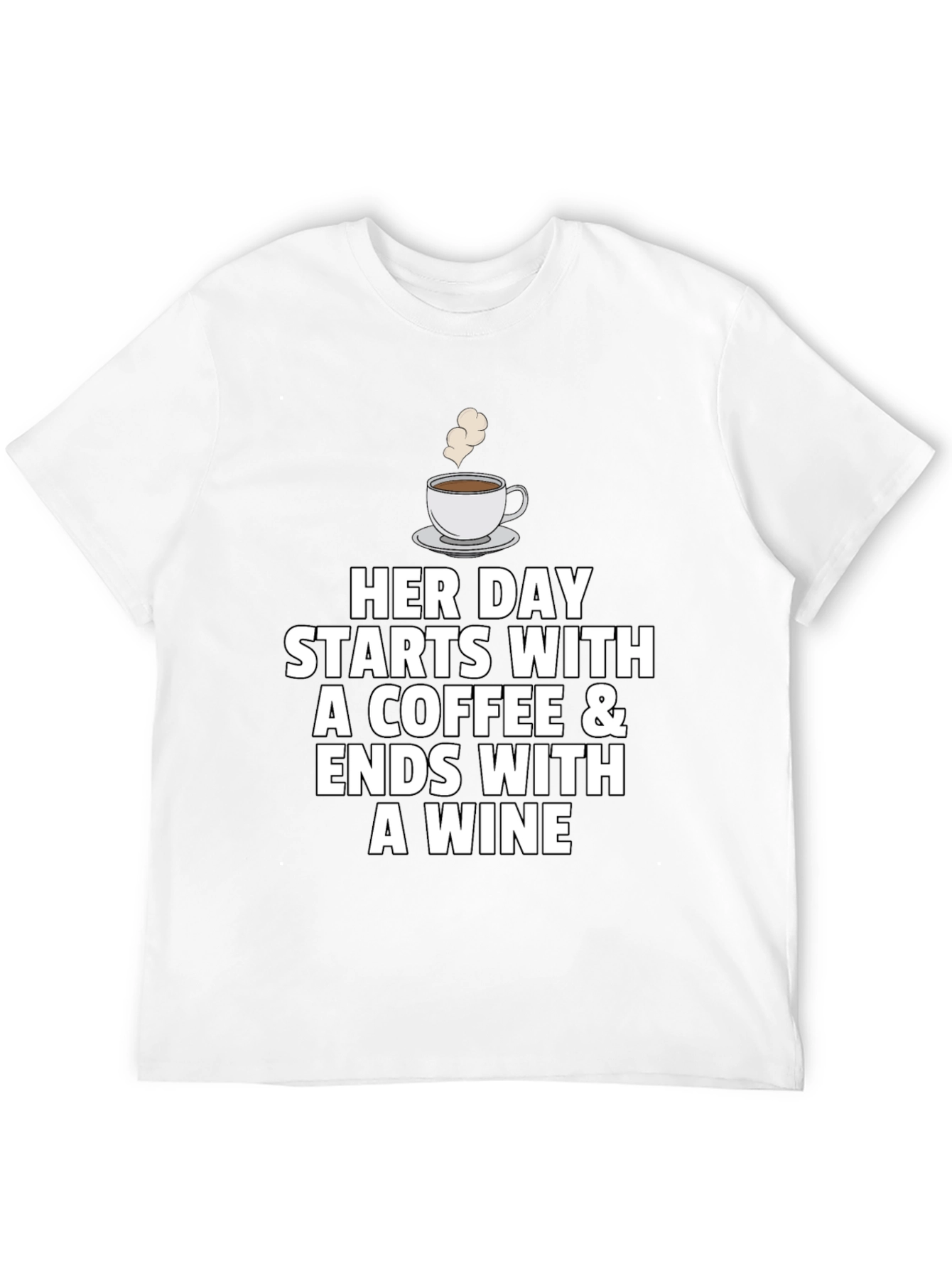 Coffee and Wine T-Shirt - Womens Daily Wear