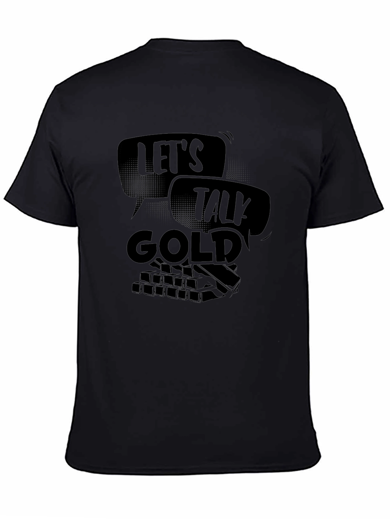 Lets Talk Gold Graphic T-Shirt - Black