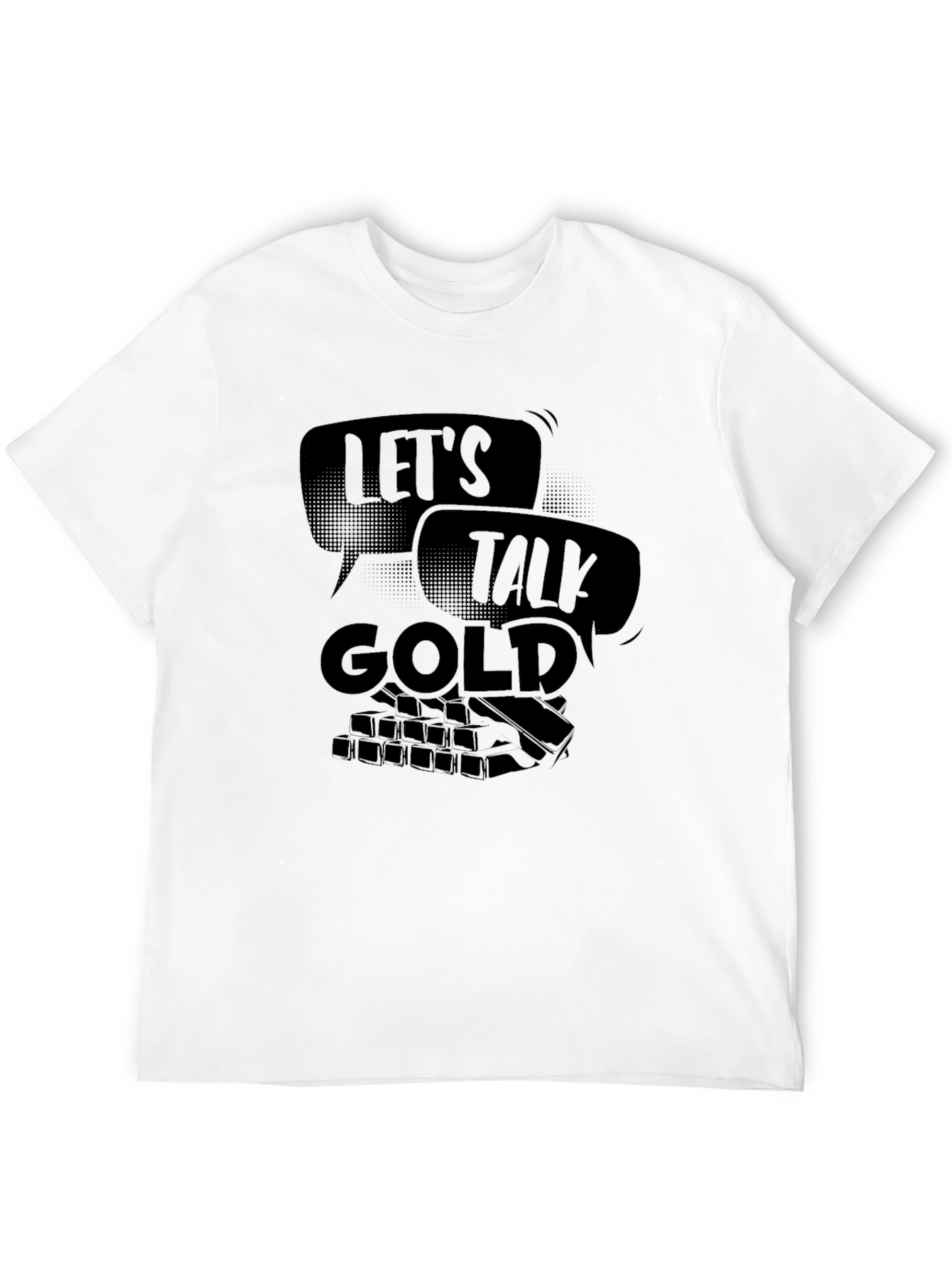 Lets Talk Gold Graphic T-Shirt - Black
