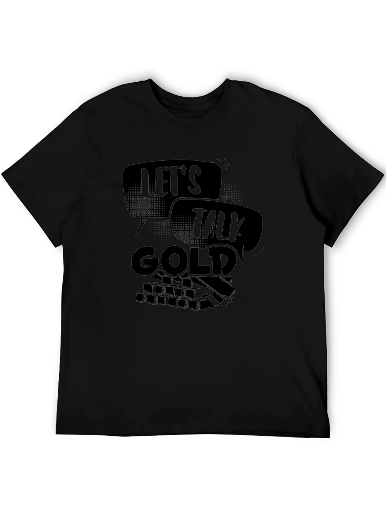 Lets Talk Gold Graphic T-Shirt - Black