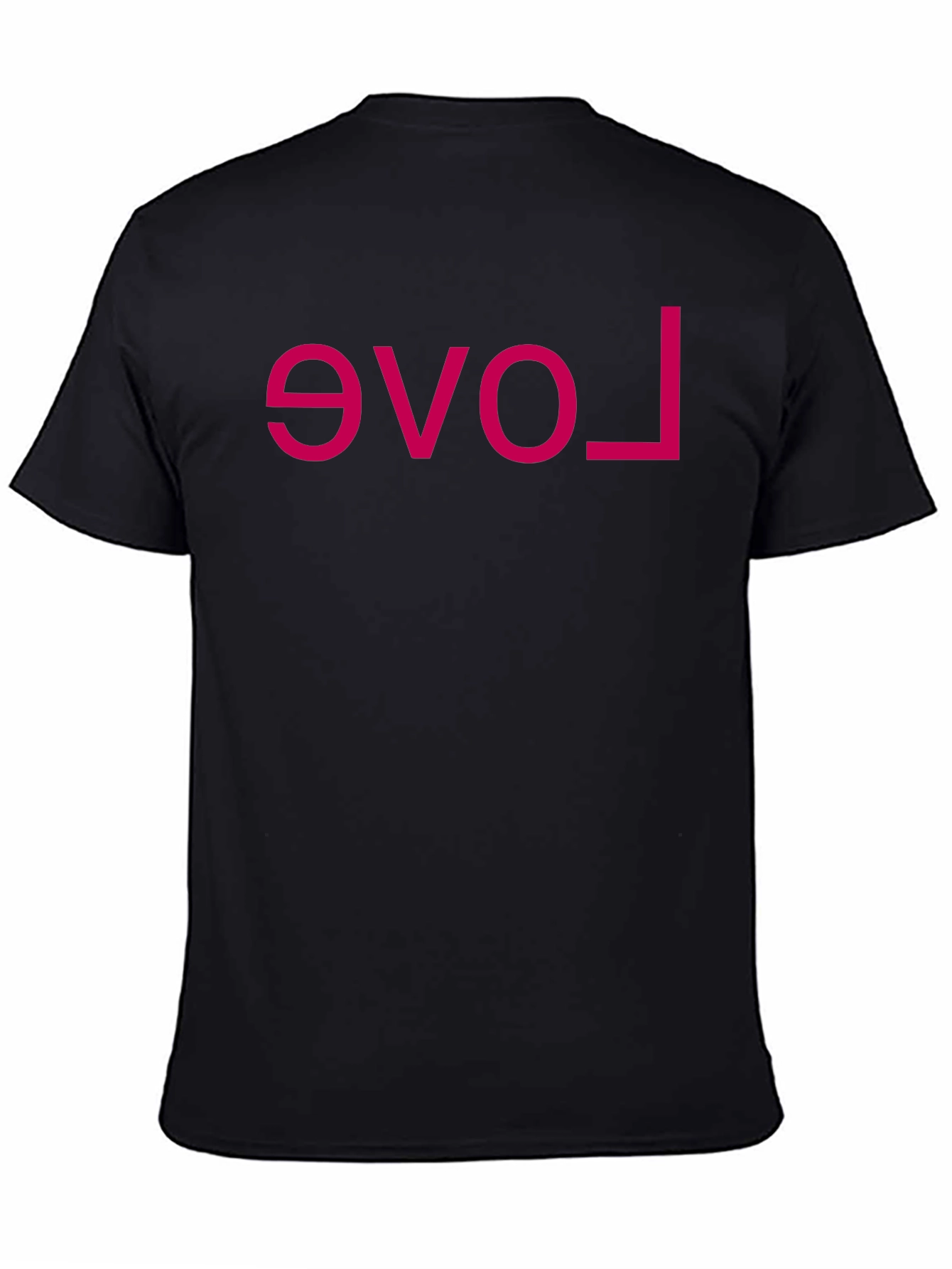 Love T-Shirt - Black with Pink Upside Down Print
