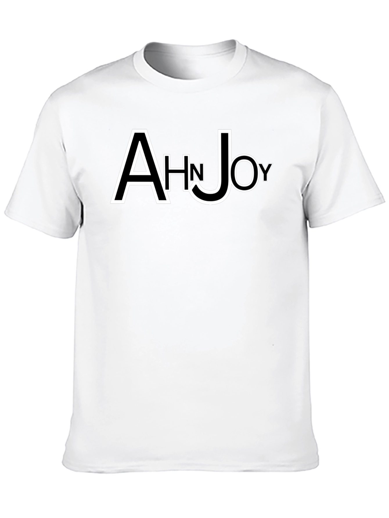 Ahn Joy Black T-Shirt with Unique Lettering