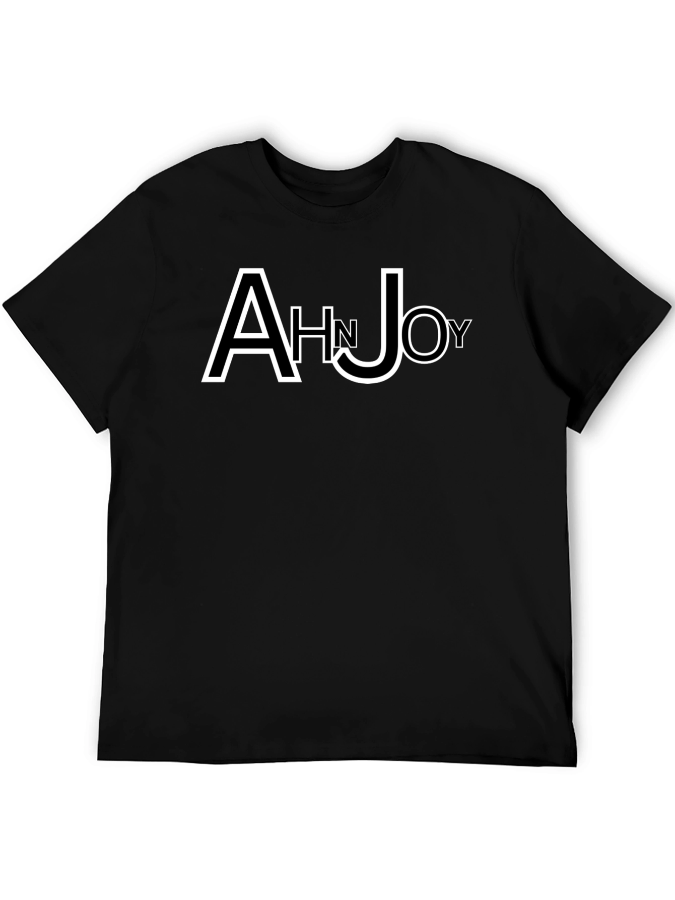 Ahn Joy Black T-Shirt with Unique Lettering