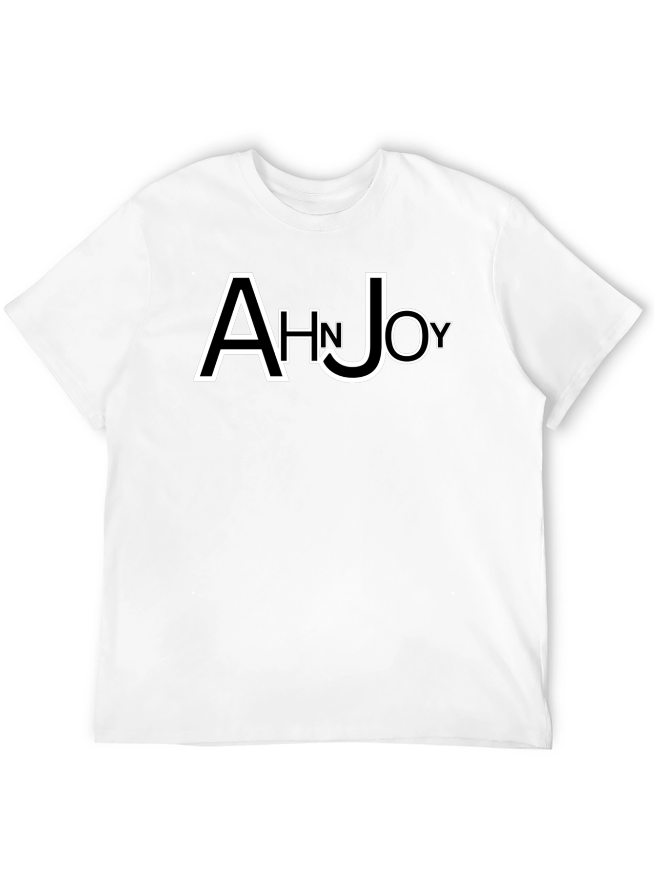 Ahn Joy Black T-Shirt with Unique Lettering