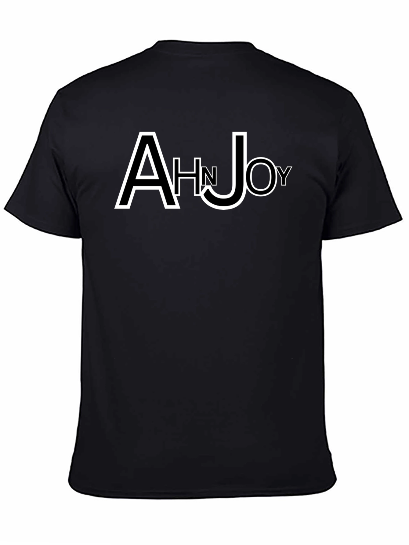 Ahn Joy Black T-Shirt with Unique Lettering