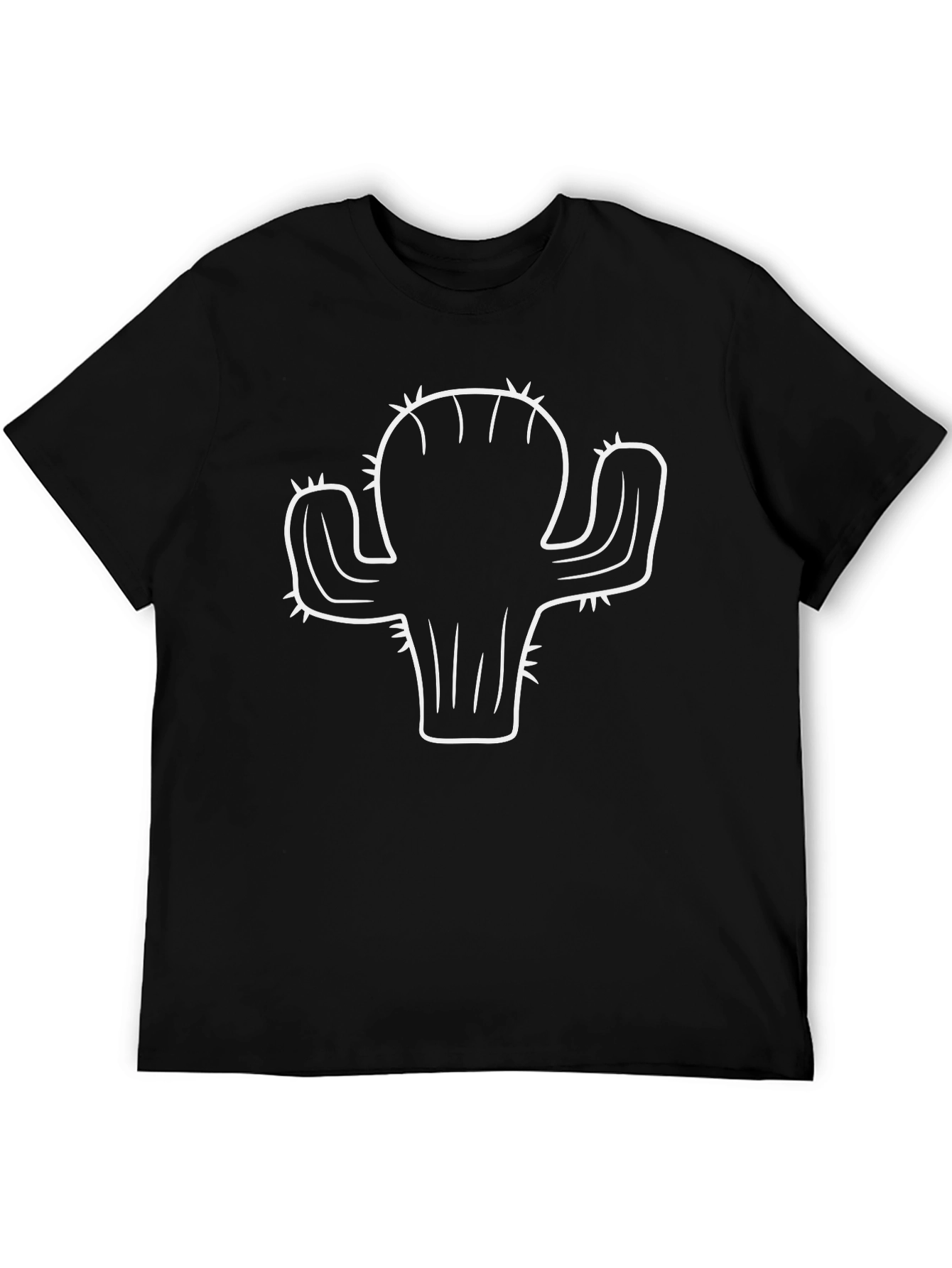 Cactus Graphic Tee - Black Cotton T-Shirt