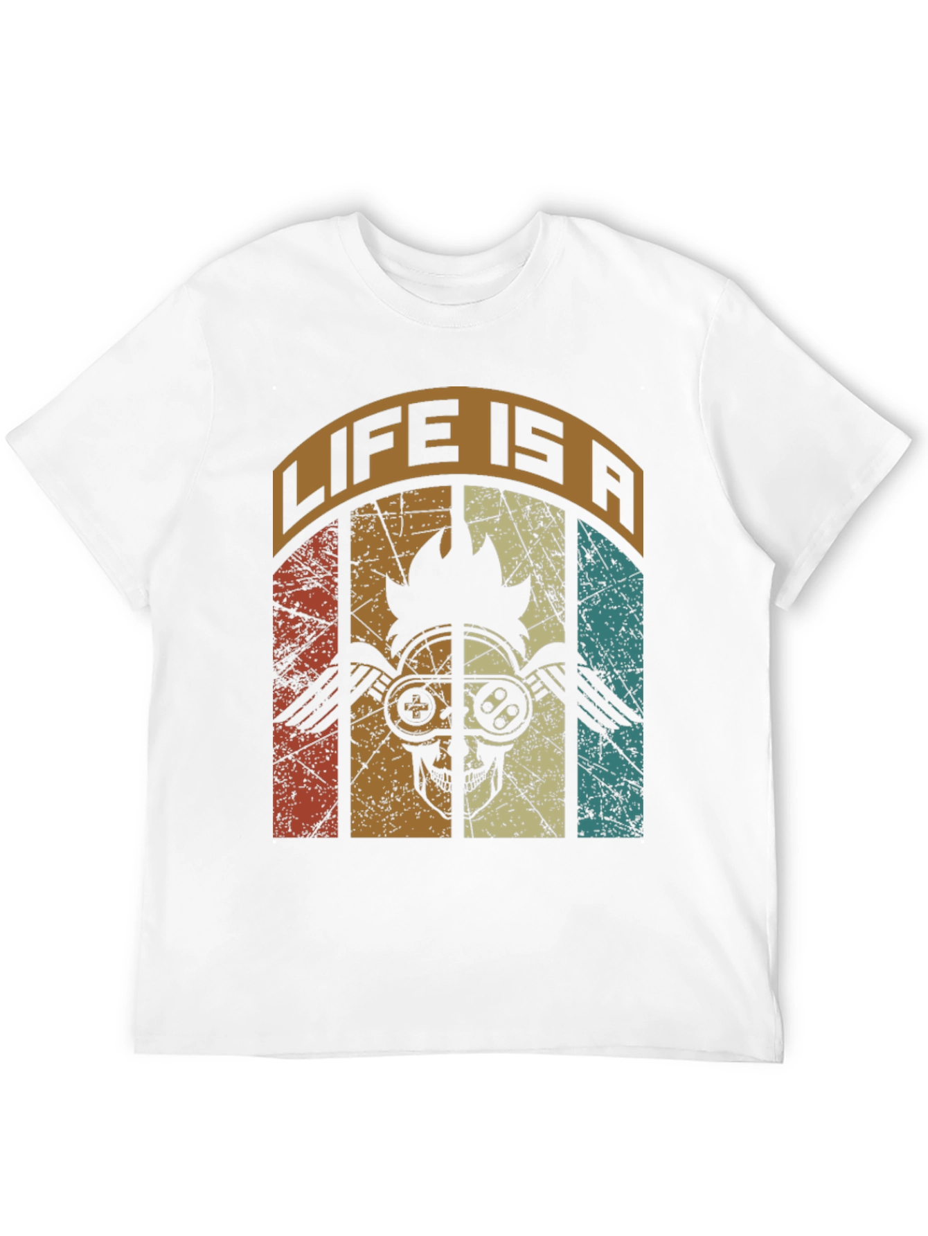 Life is a Game T-Shirt Skull Gamer Graphic Tee
