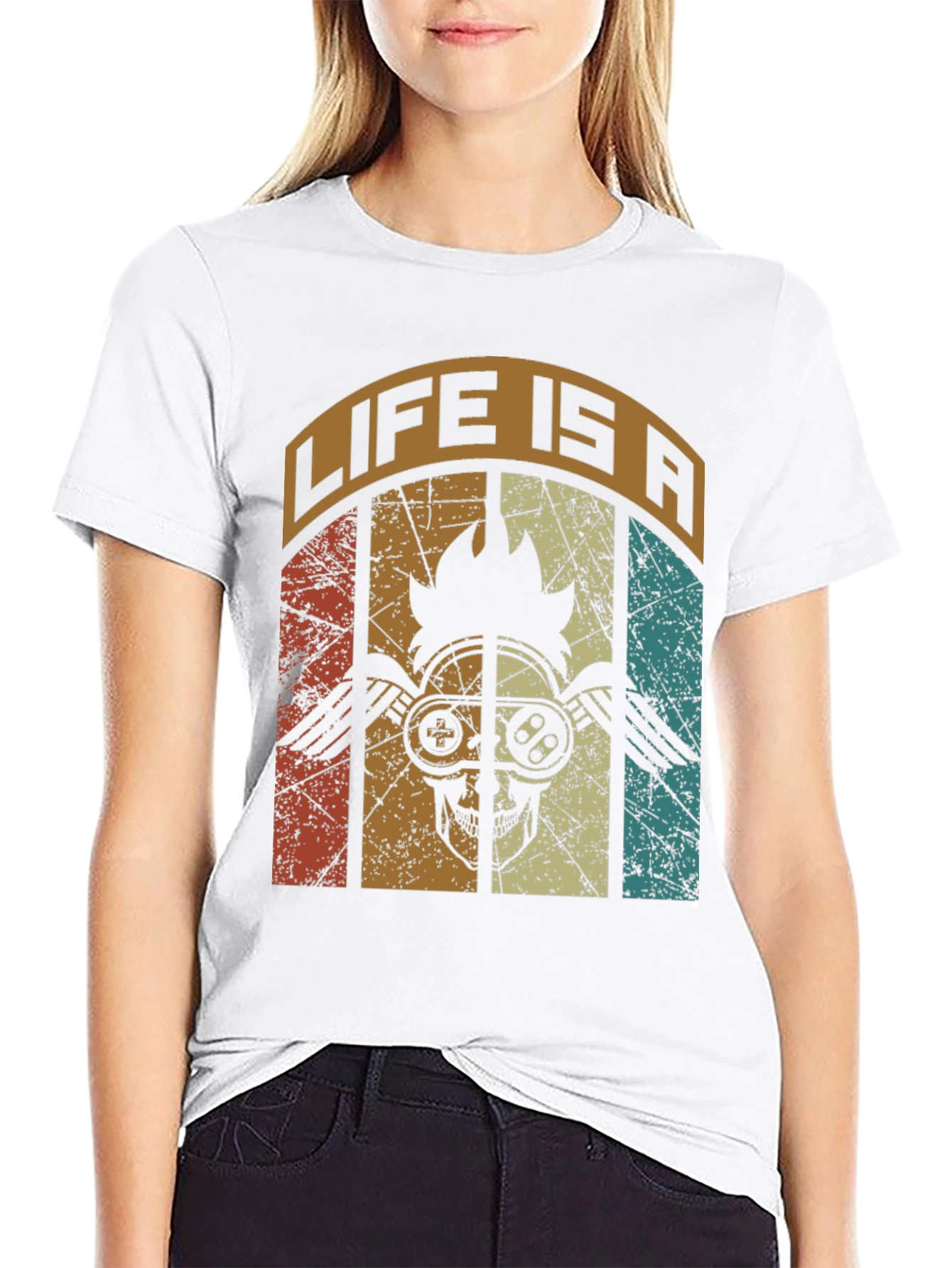 Life is a Game T-Shirt Skull Gamer Graphic Tee
