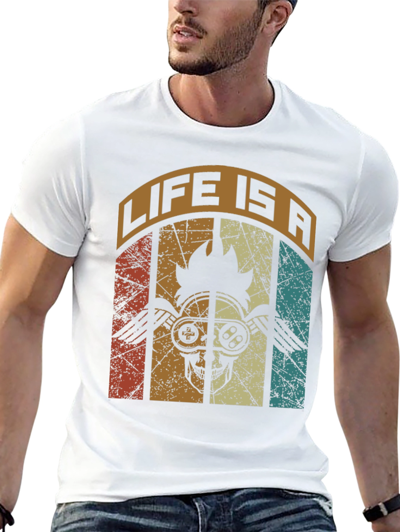 Life is a Game T-Shirt Skull Gamer Graphic Tee