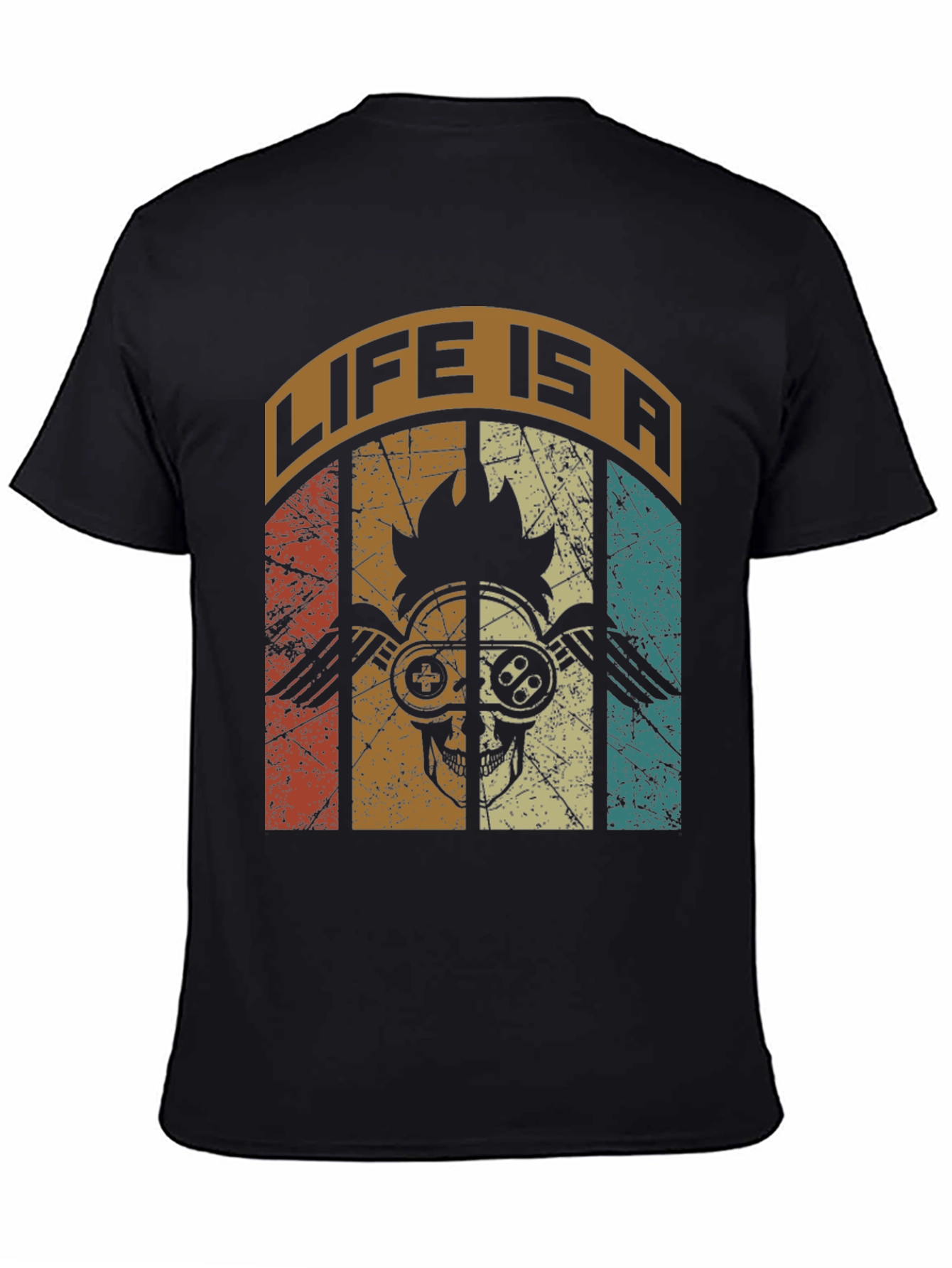Life is a Game T-Shirt Skull Gamer Graphic Tee