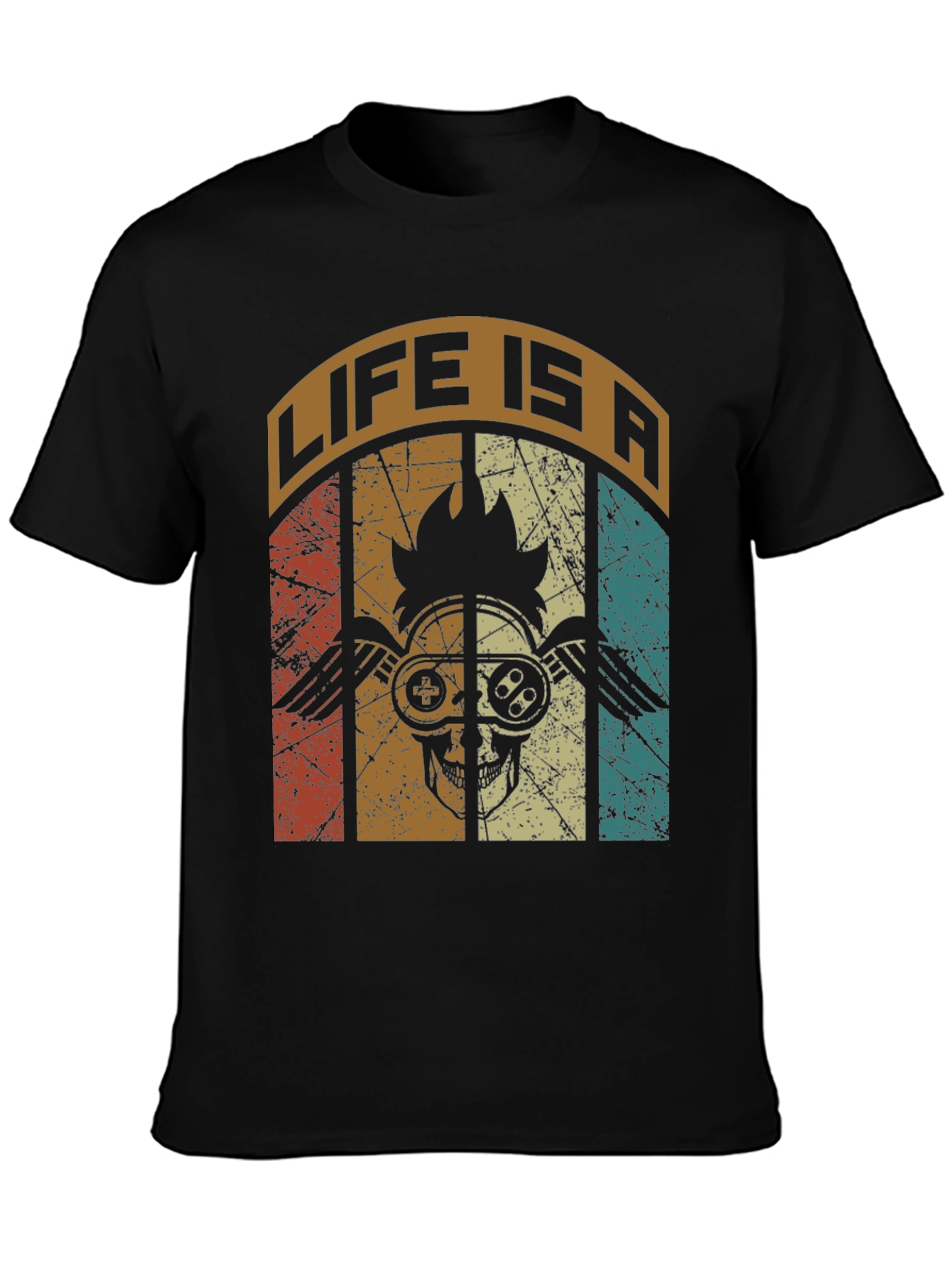 Life is a Game T-Shirt Skull Gamer Graphic Tee
