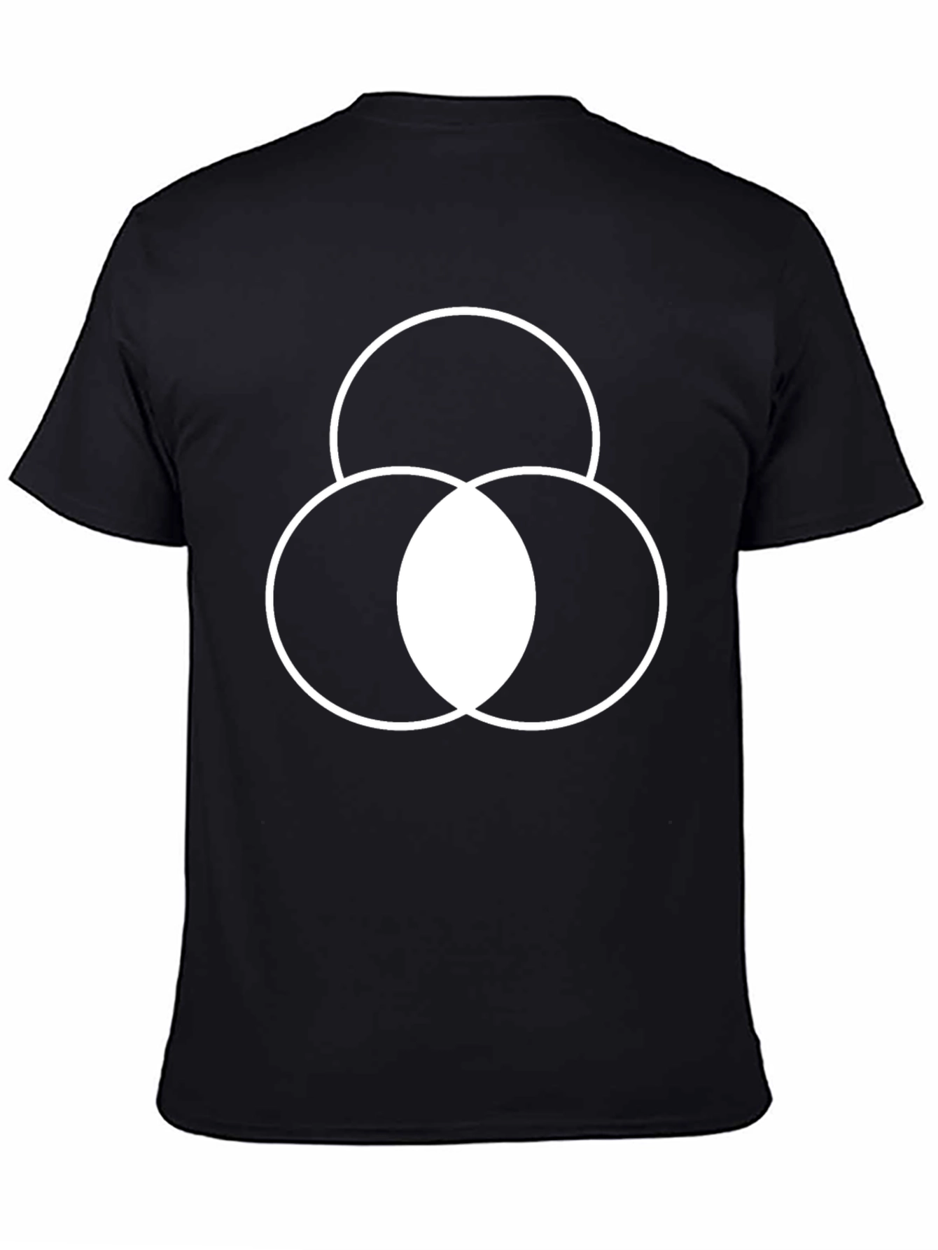 Geometric Circle Graphic Tee - Black Cotton Blend