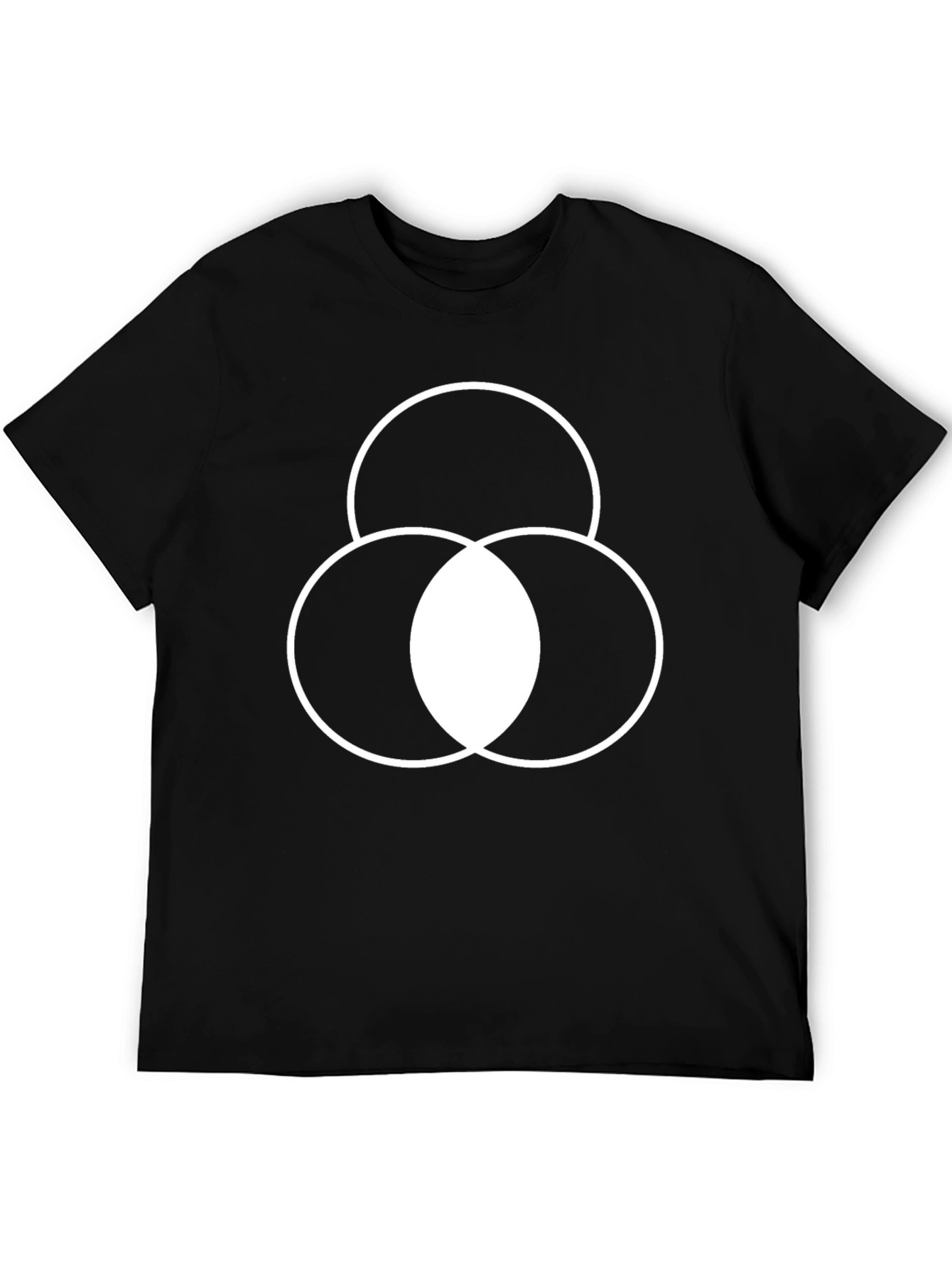 Geometric Circle Graphic Tee - Black Cotton Blend