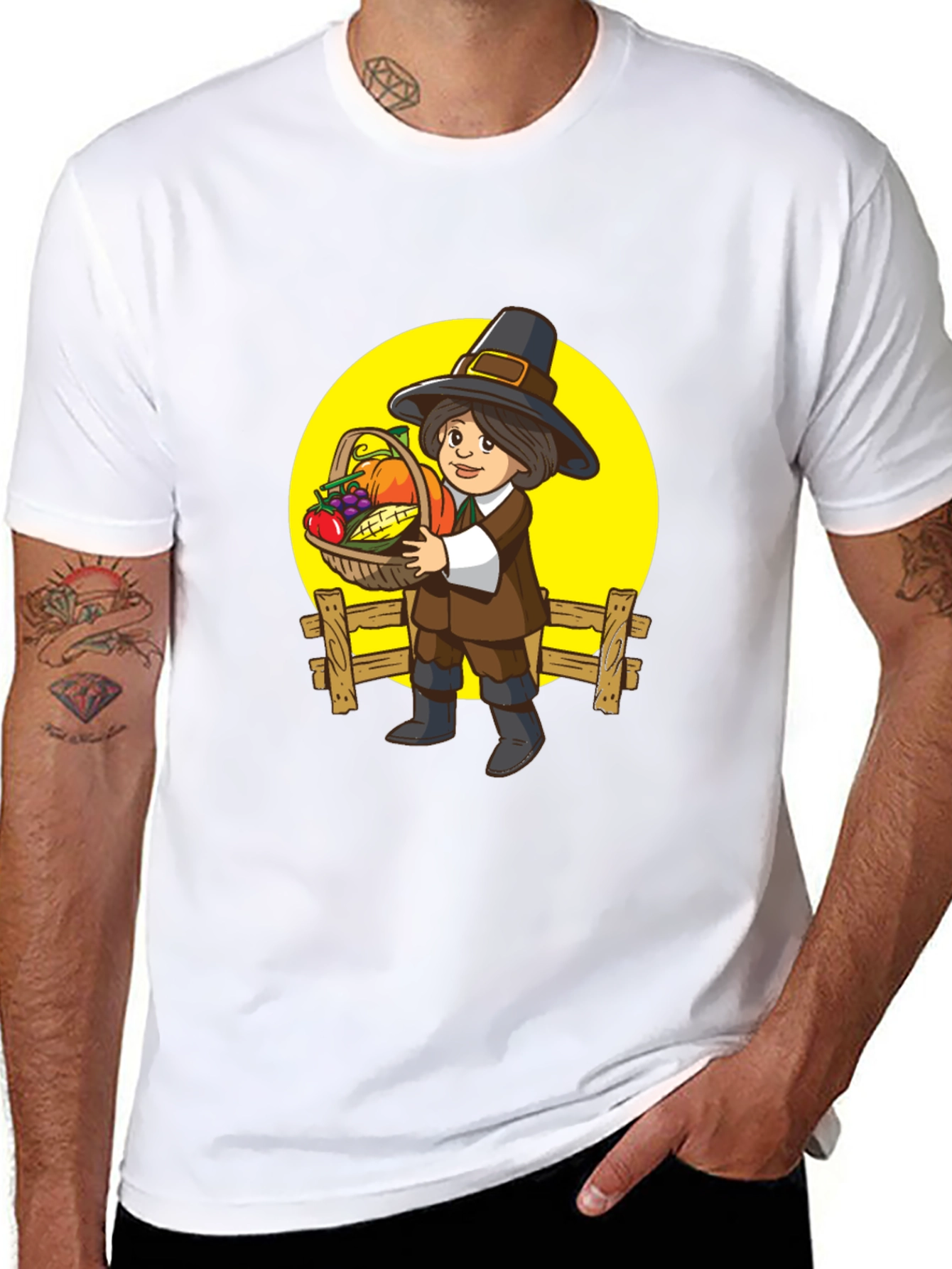 Pilgrim Harvest Graphic Tee - Thanksgiving T-Shirt