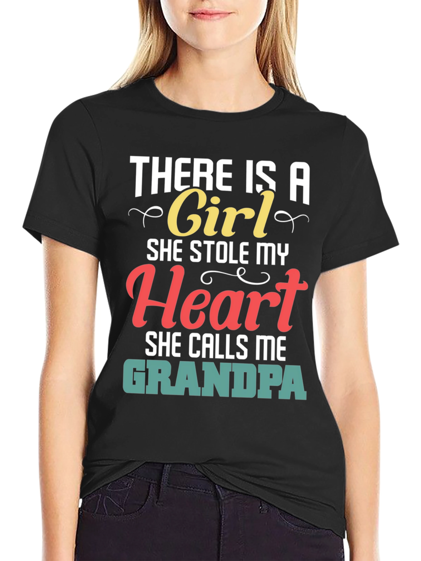 There is a Girl Grandpa Graphic T-Shirt
