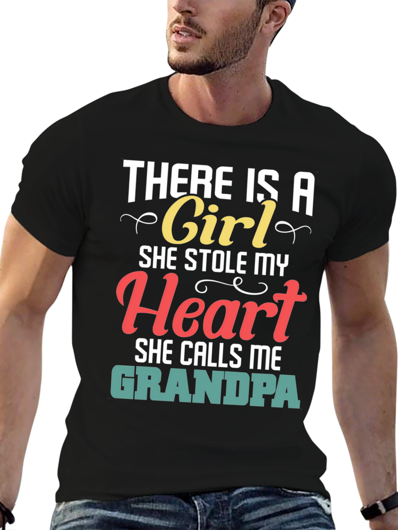 There is a Girl Grandpa Graphic T-Shirt