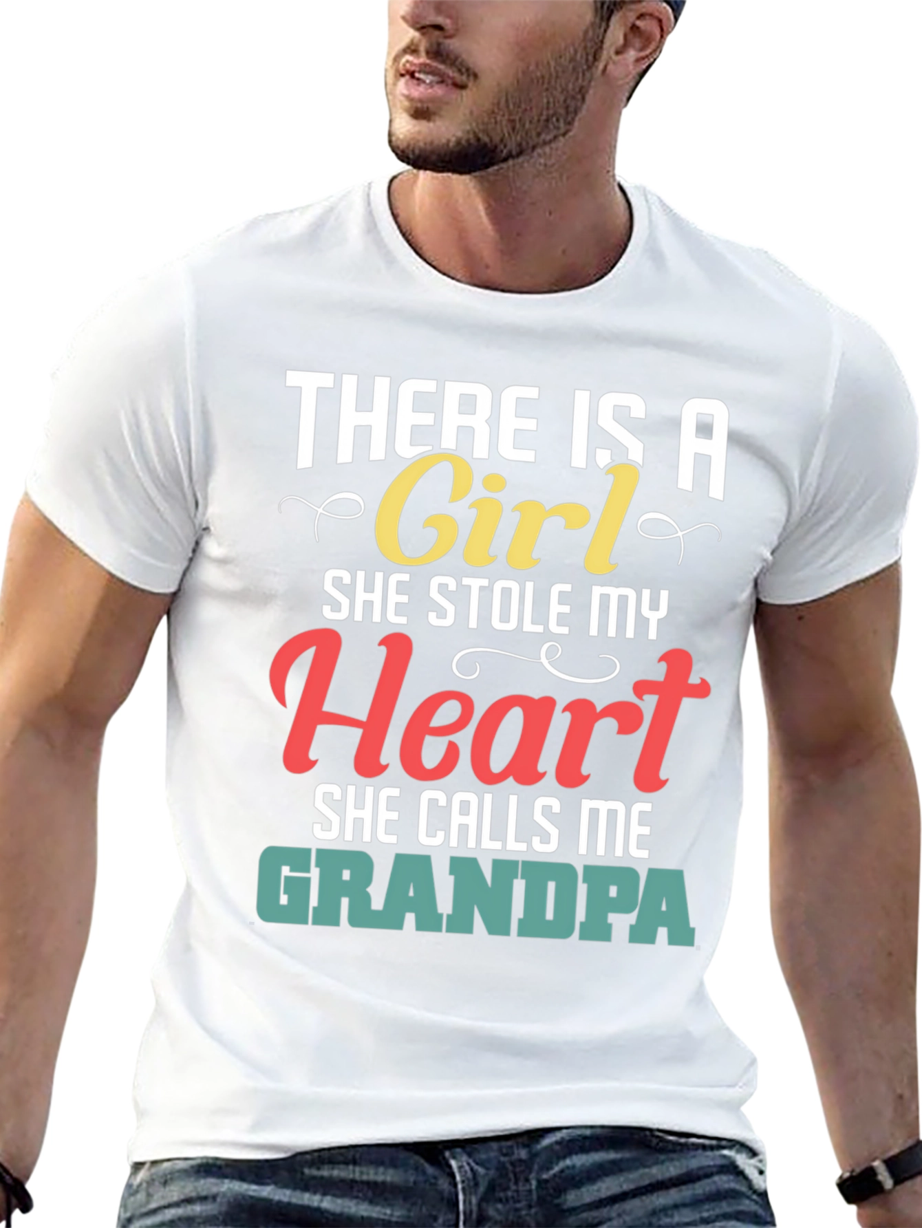 There is a Girl Grandpa Graphic T-Shirt