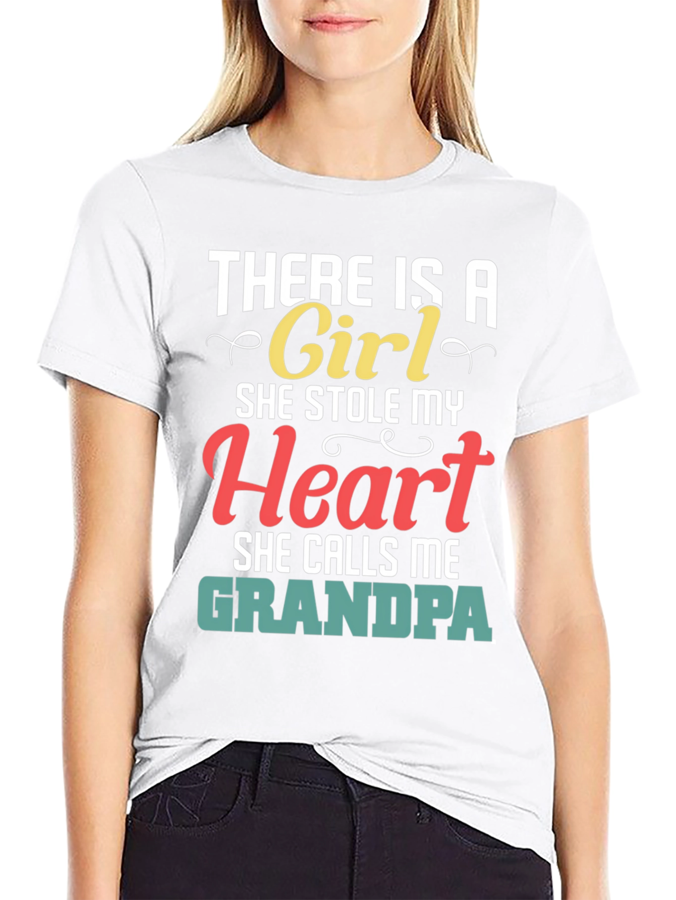 There is a Girl Grandpa Graphic T-Shirt