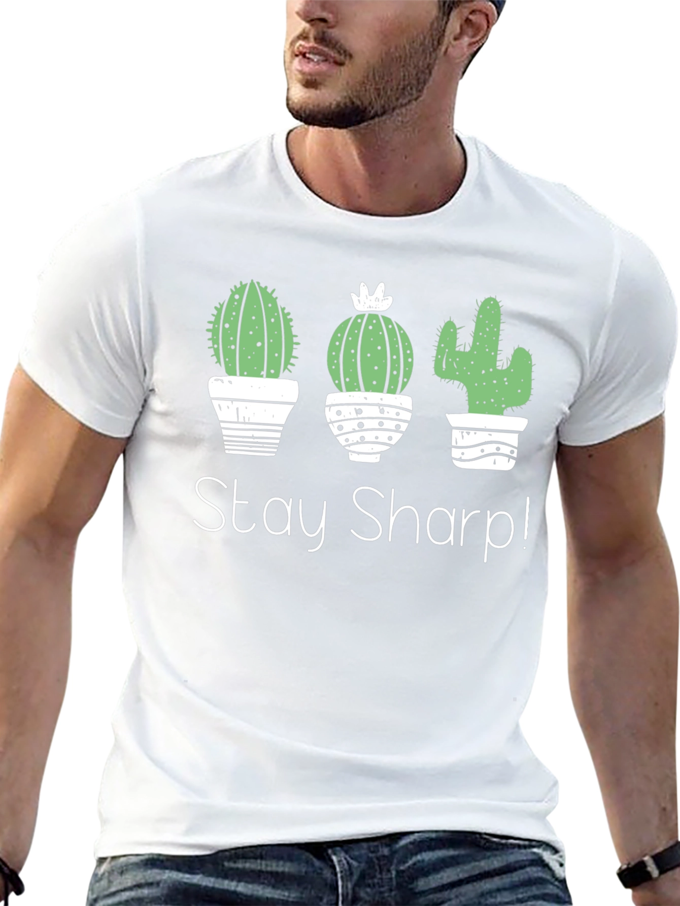 Stay Sharp Cactus T-Shirt - Unisex Black Cotton Tee