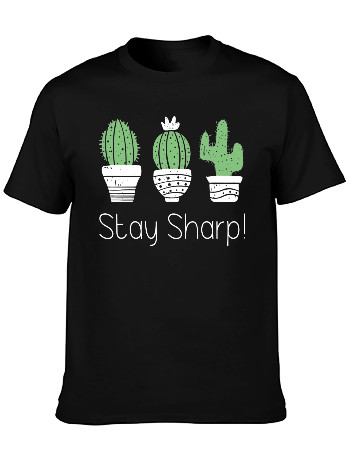 Stay Sharp Cactus T-Shirt - Unisex Black Cotton Tee