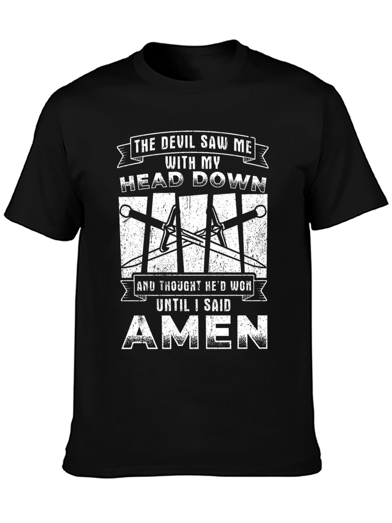 The Devil Saw Me Amen T-Shirt - Black
